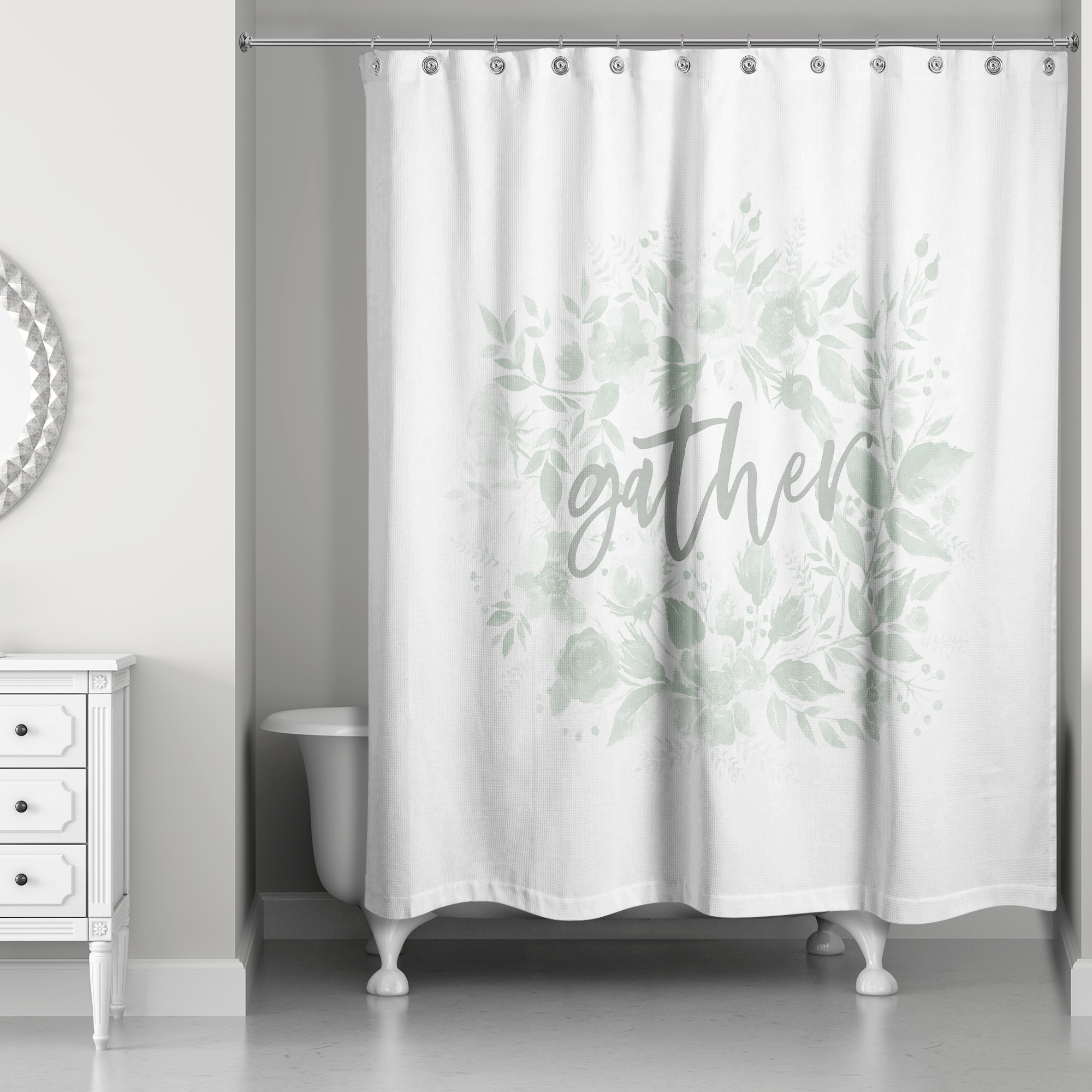 Gather Fall Floral Wreath 71x74 Shower Curtain