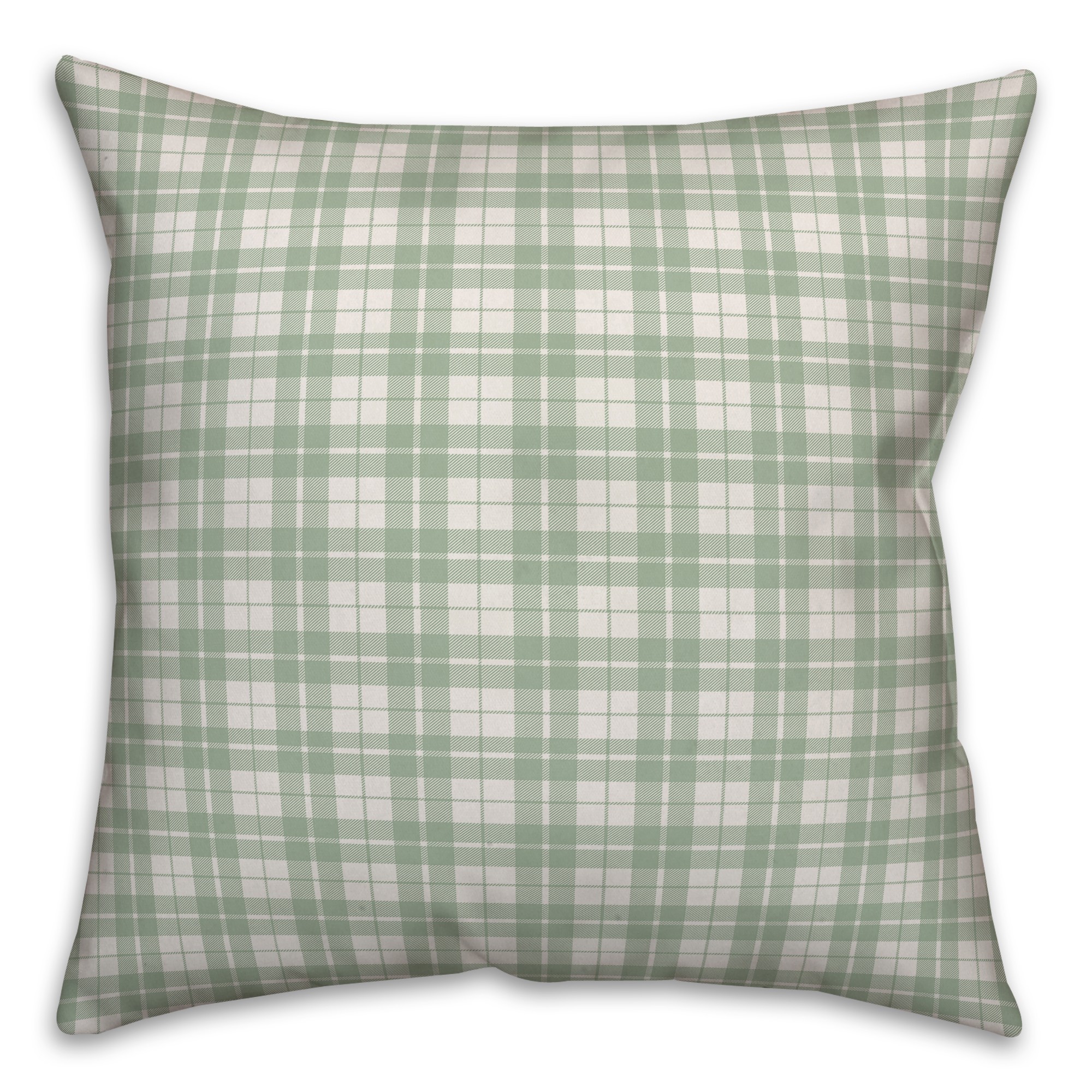 Sage Plaid 18x18 Spun Poly Pillow