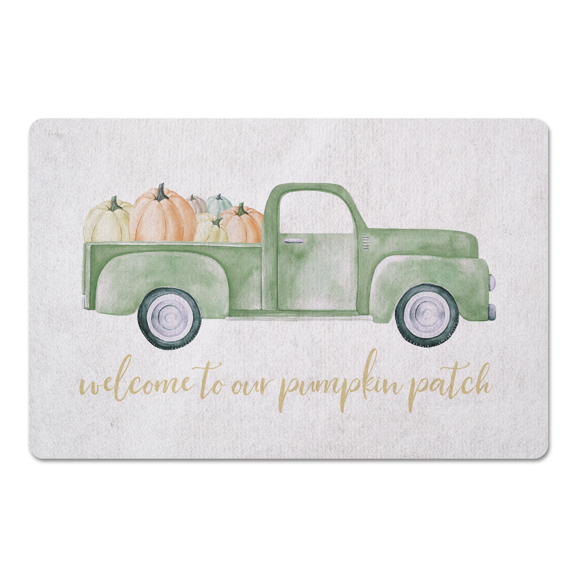 Welcome to our Pumpkin Patch Truck 27x18 Floor Mat