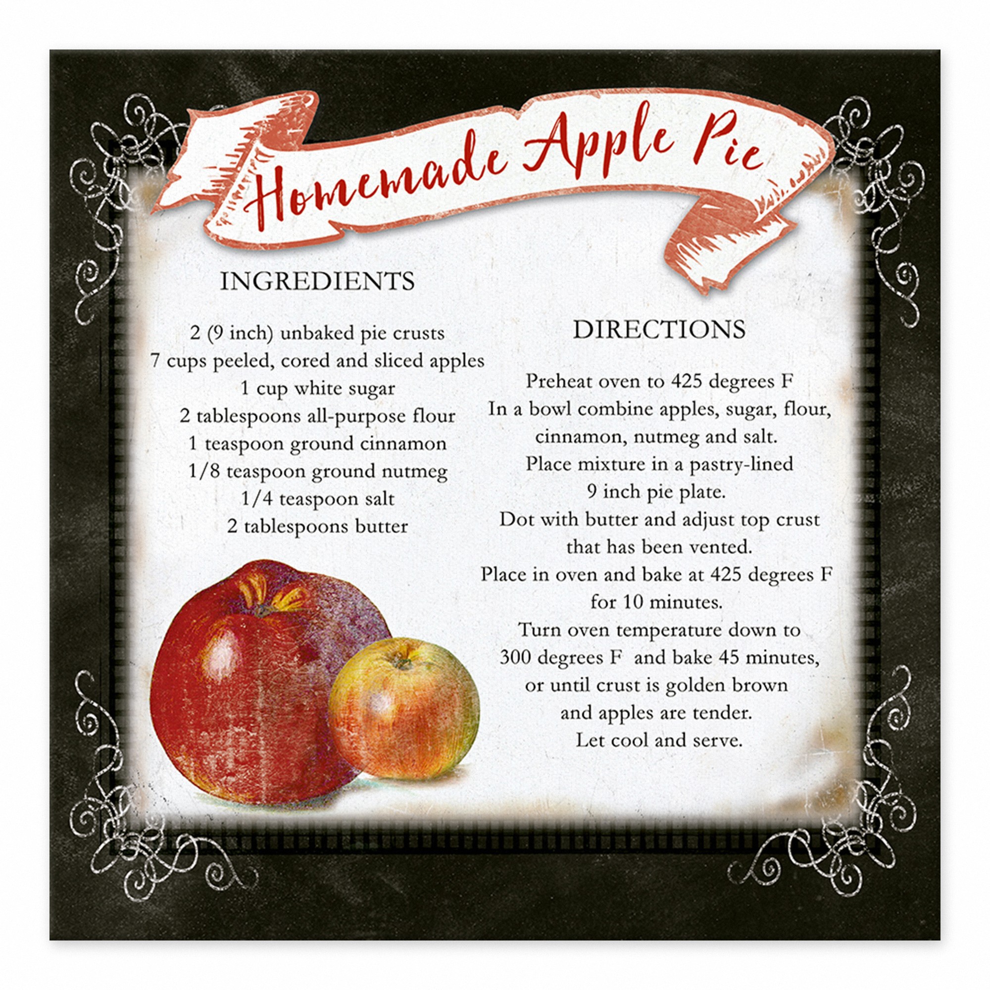 Homemade Apple Pie 6x6 Tabletop Canvas