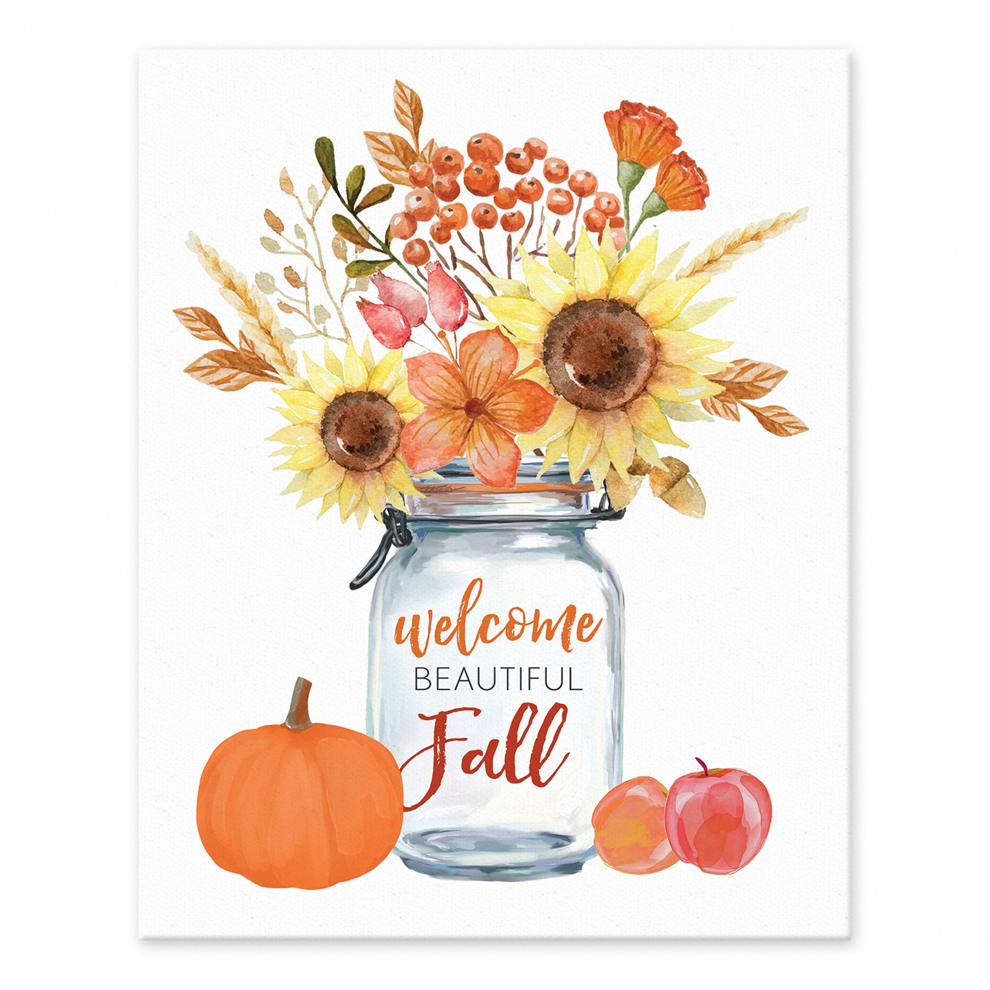 Welcome Fall Vase 8x10 Tabletop Canvas
