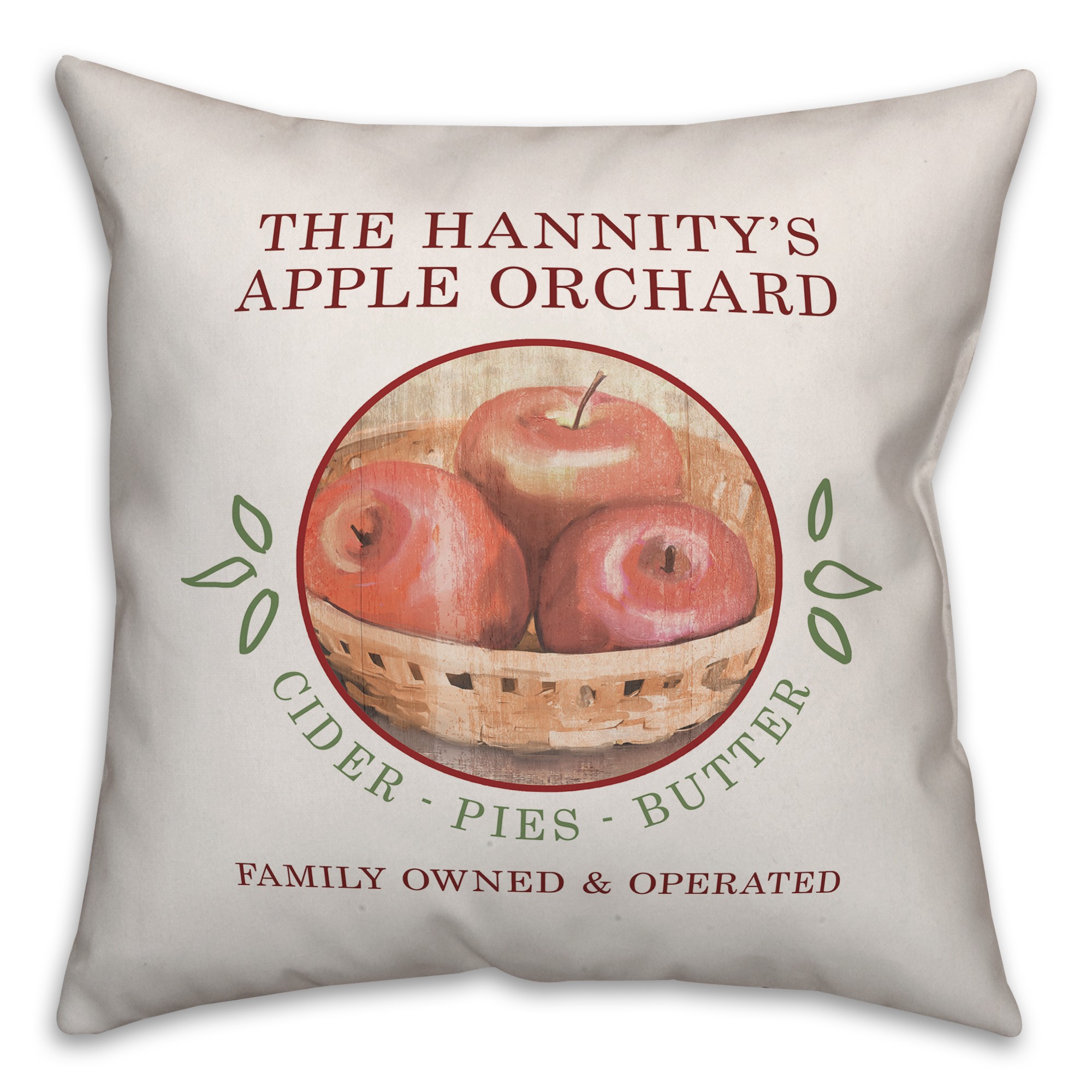 Apple Orchard Personalized Pillow