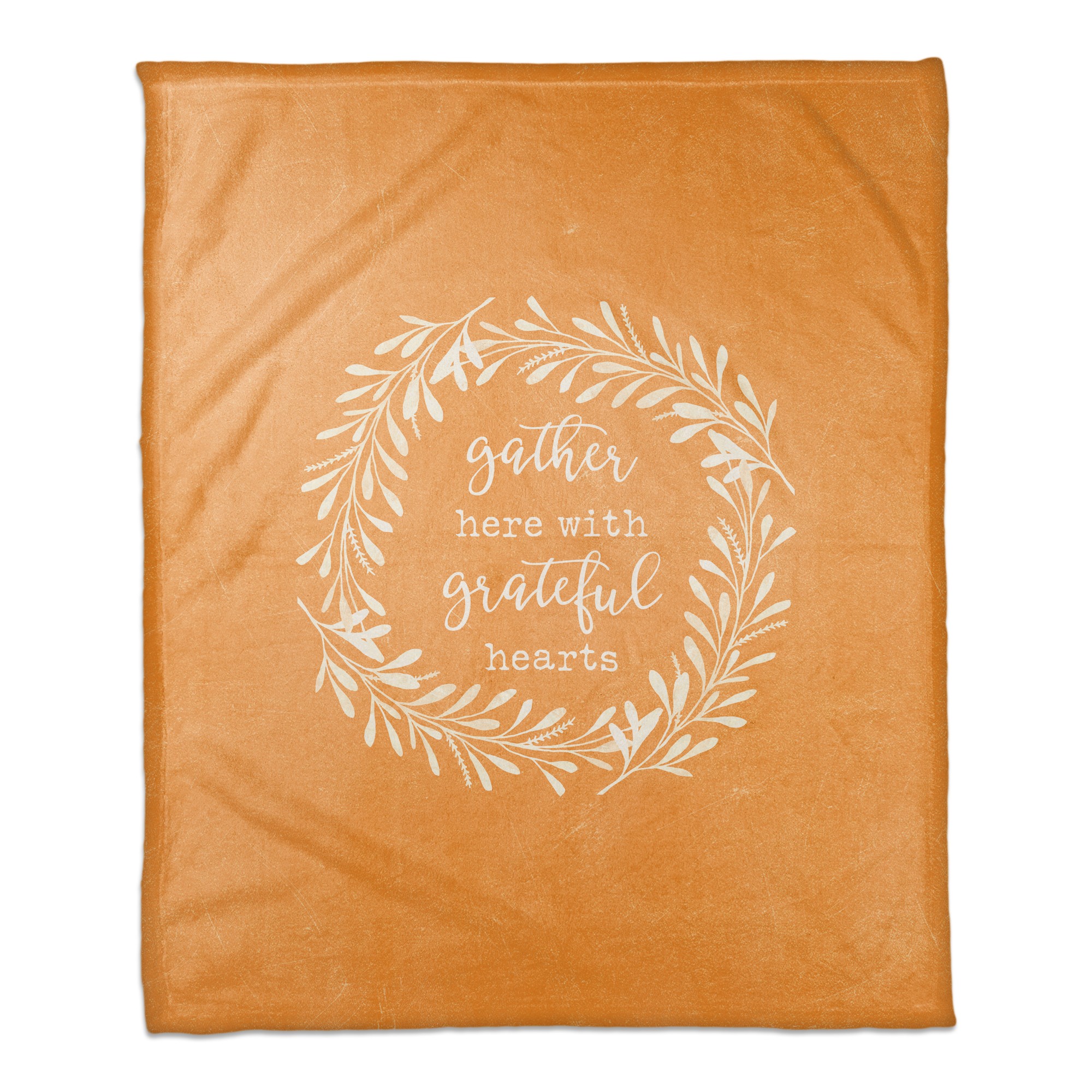 Gather Here with Grateful Hearts 50x60 Coral Fleece Blanket