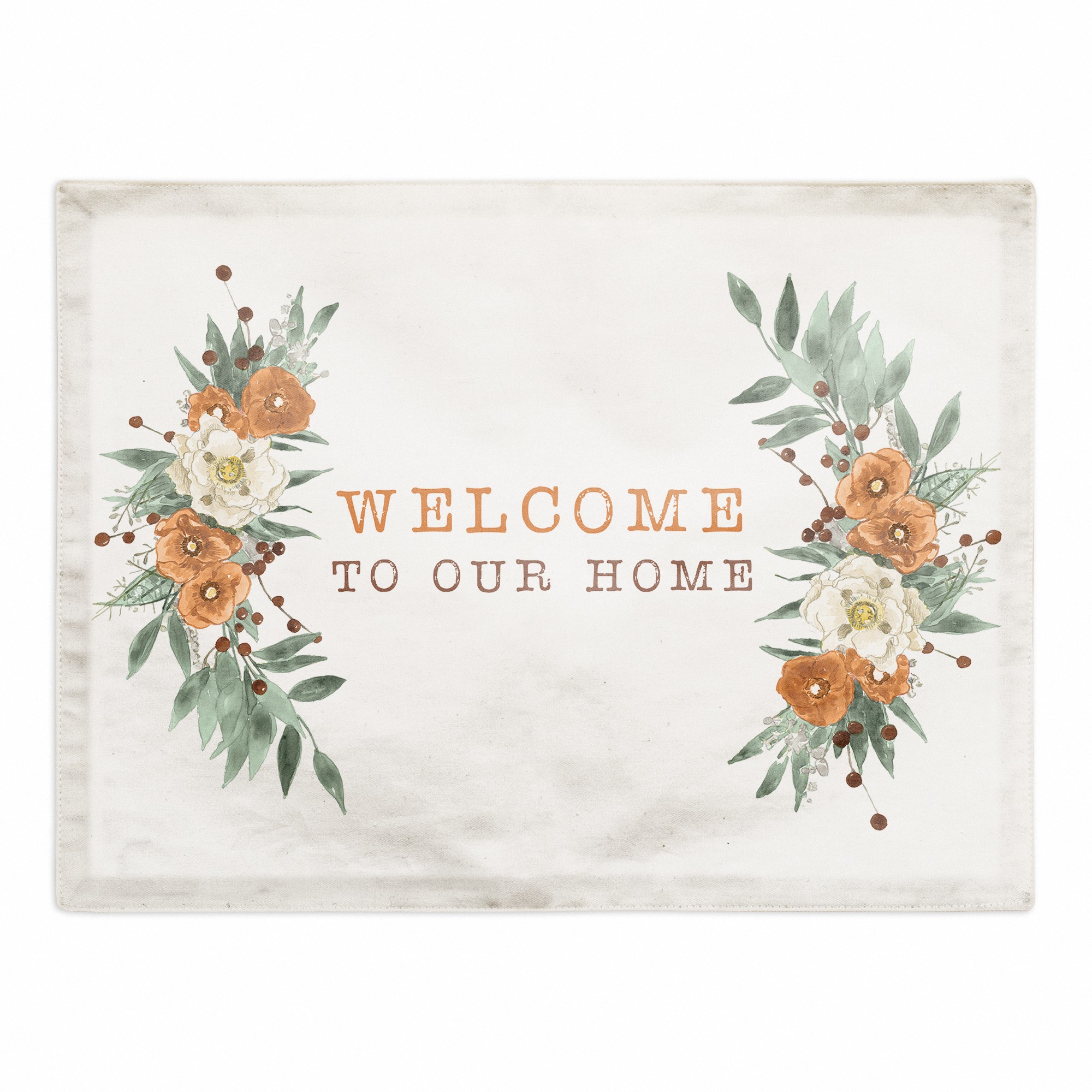 Welcome Fall Floral 18x14 Poly Twill Placemat