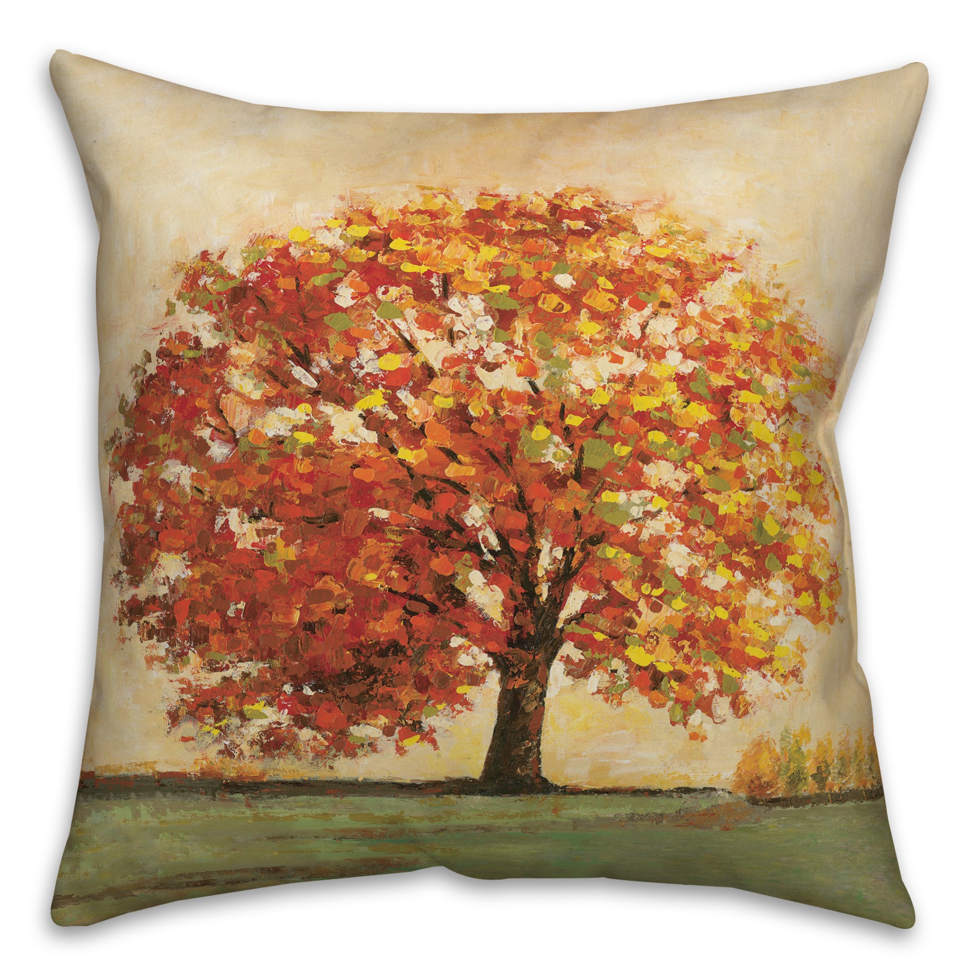 Painterly Autumn Tree Pillow
