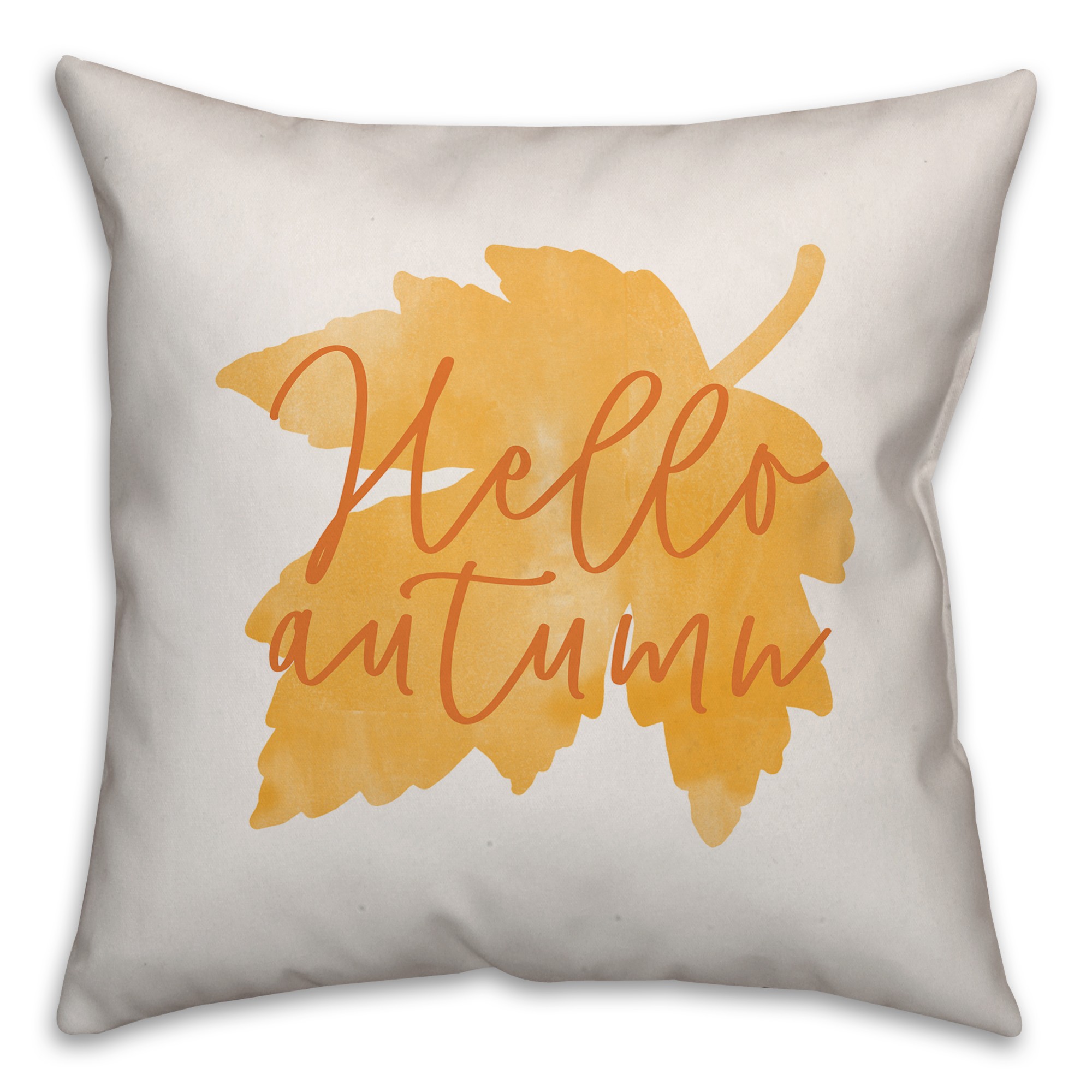 Hello Autumn Leaf Pillow