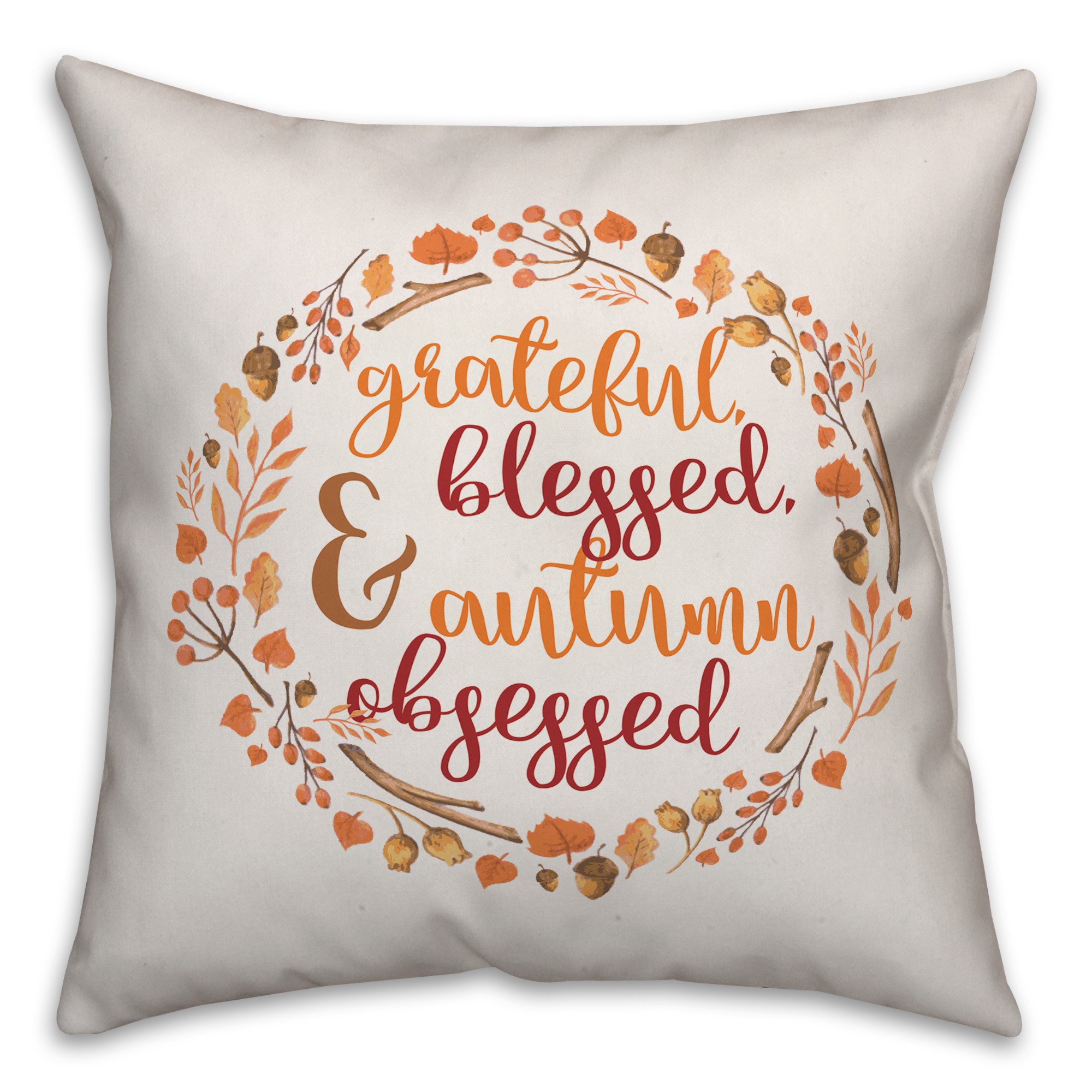 Grateful Blessed & Autumn Obsessed Pillow