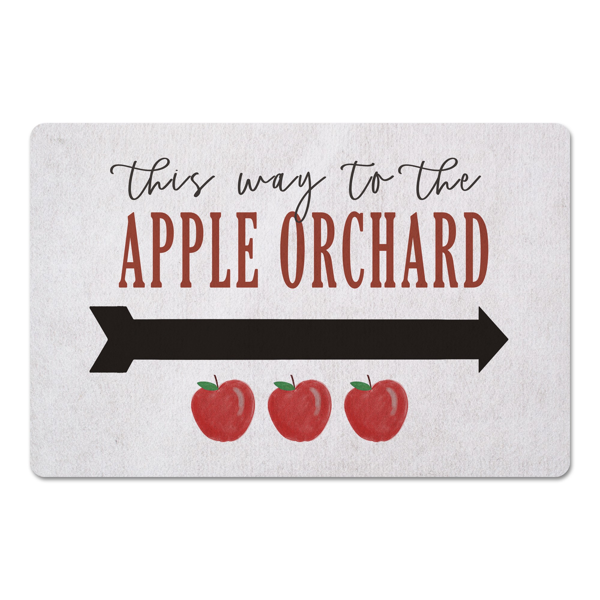 This Way to the Apple Orchard 27x18 Floor Mat
