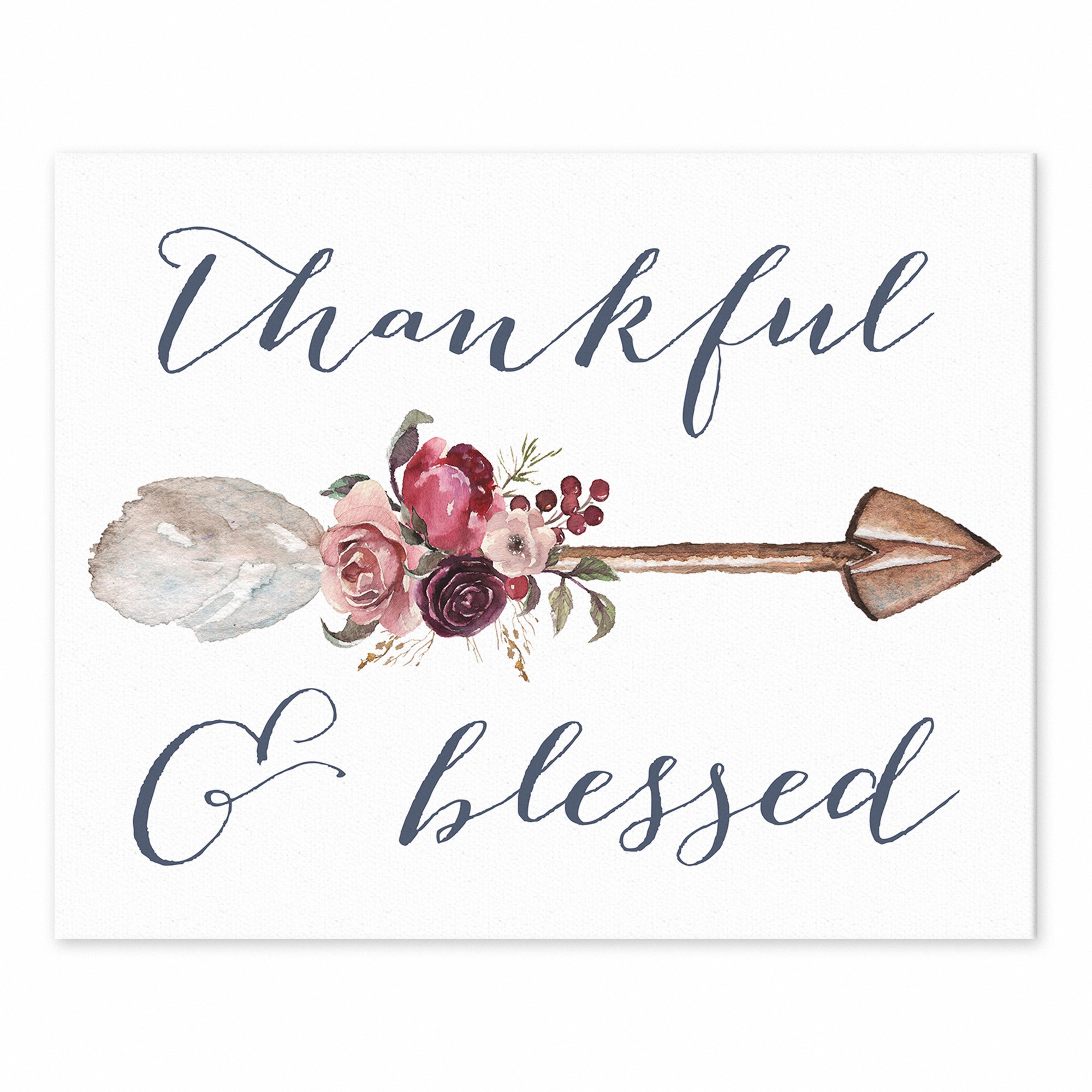 Thankful & Blessed 8x10 Tabletop Canvas