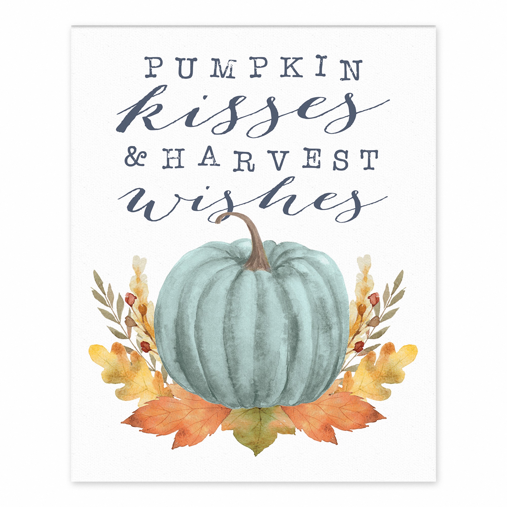 Pumpkin Kisses & Harvest Wishes 8x10 Tabletop Canvas
