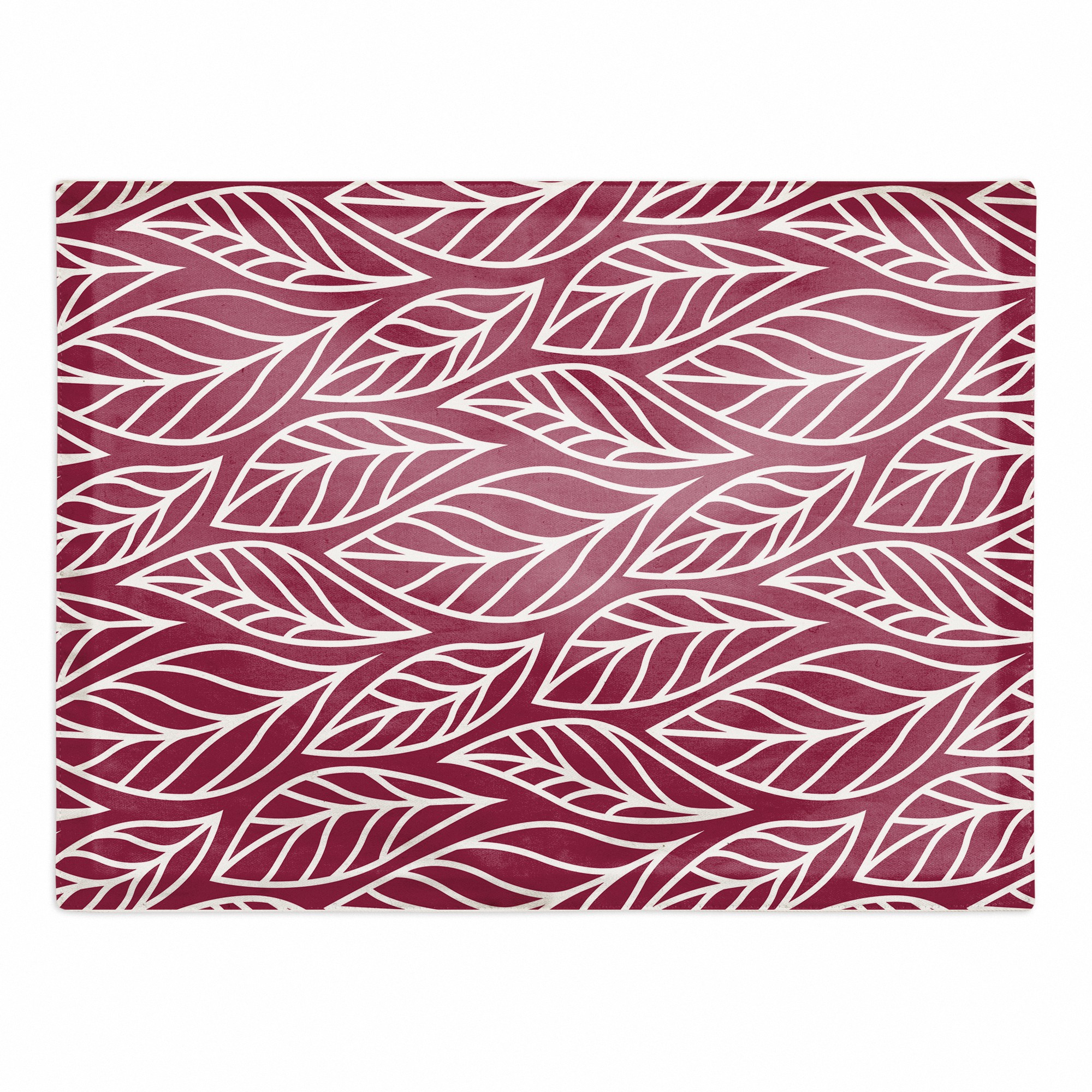 Maroon Leaf Pattern 18x14 Poly Twill Placemat