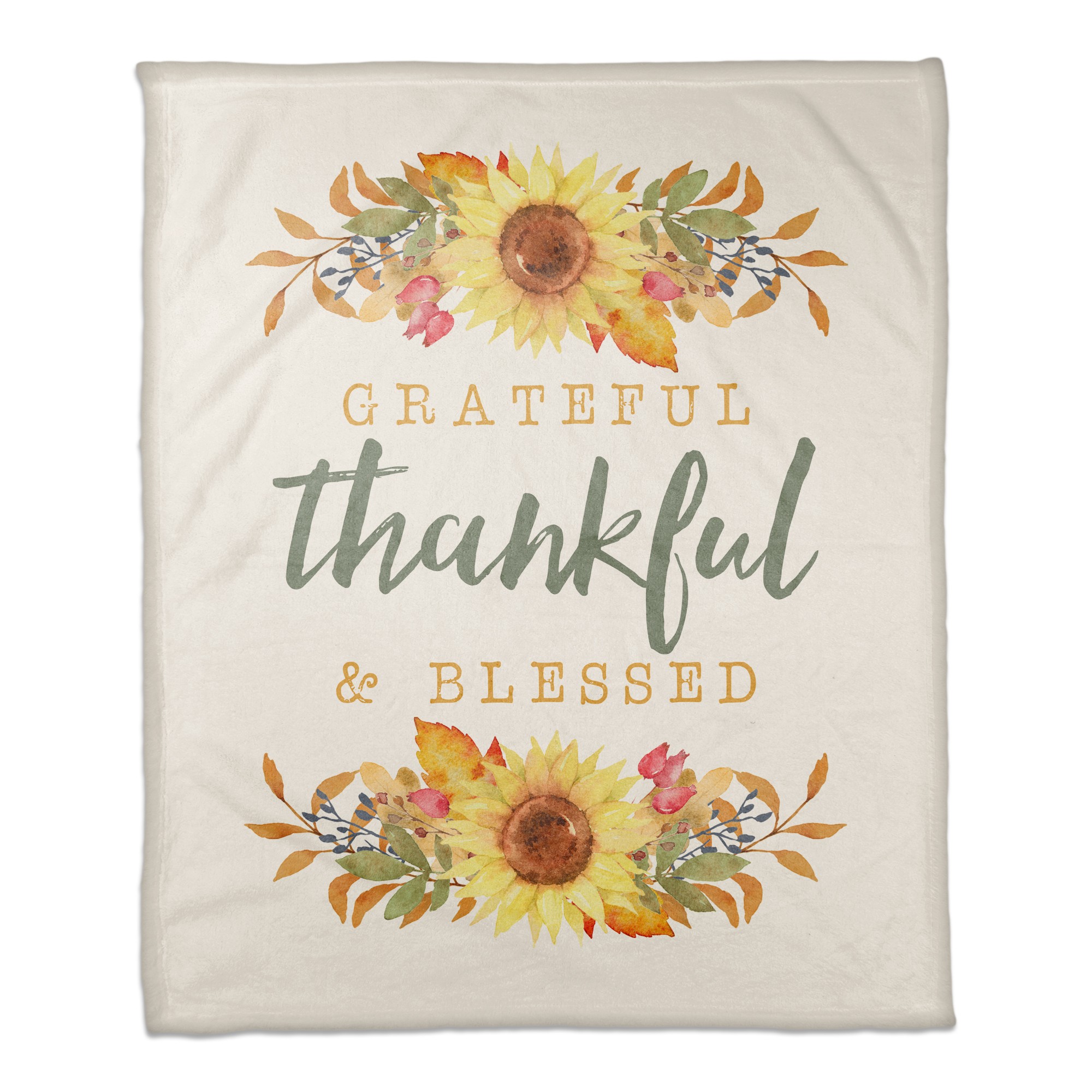Grateful Thankful & Blessed 50x60 Coral Fleece Blanket