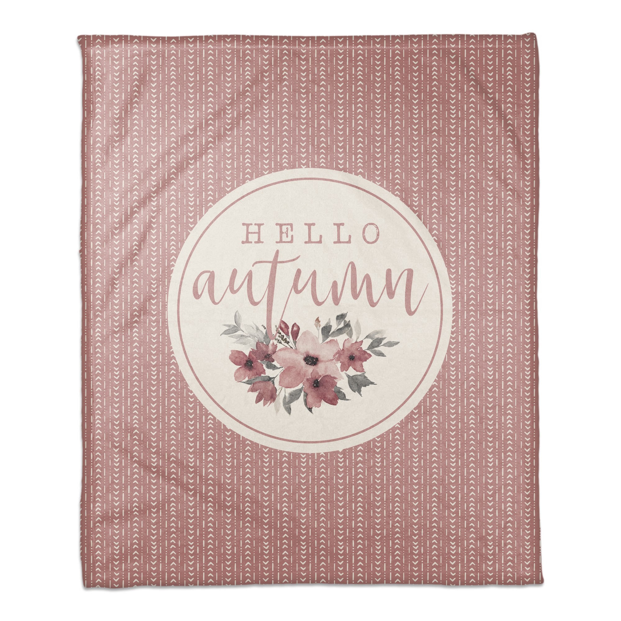 Hello Autumn Boho 50x60 Coral Fleece Blanket