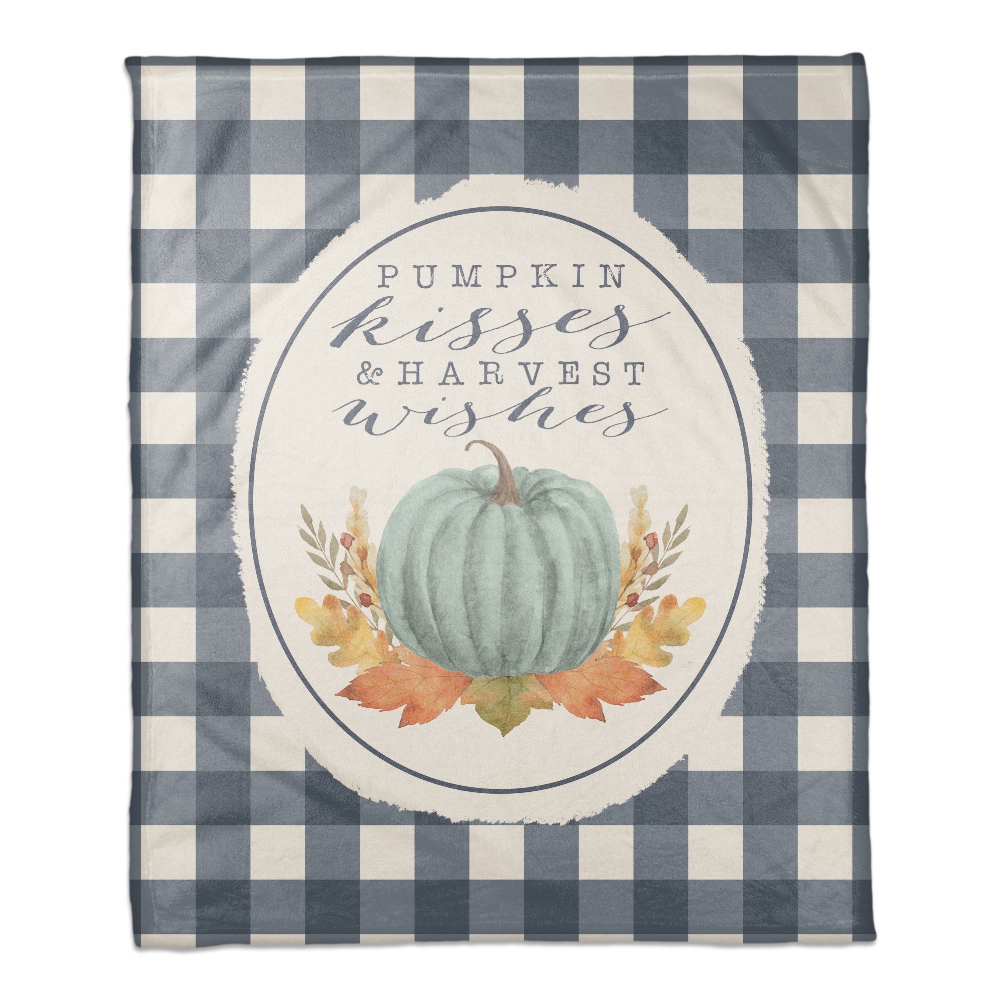 Pumpkin Wishes & Harvest Kisses 50x60 Coral Fleece Blanket