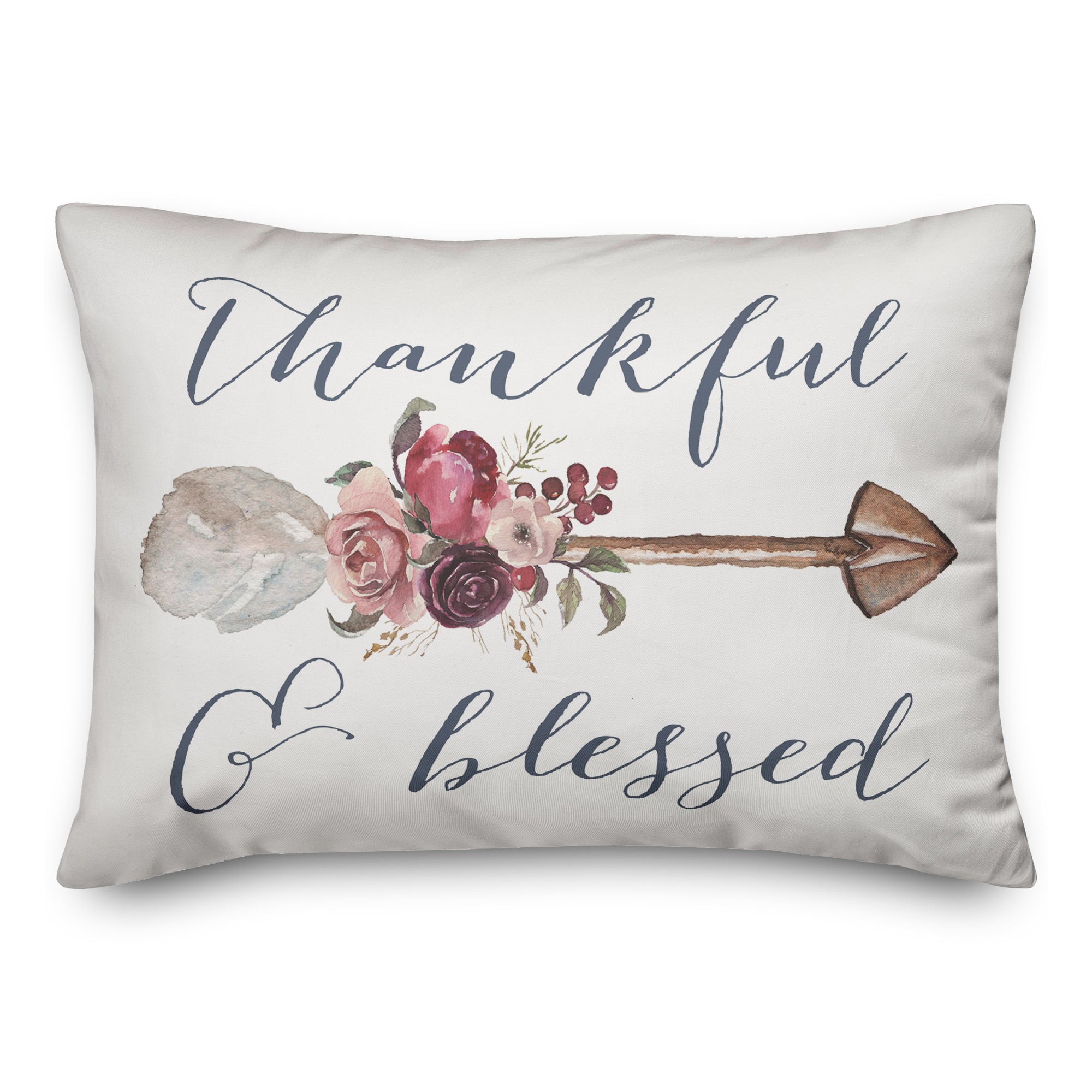 Thankful & Blessed 14x20 Spun Poly Pillow
