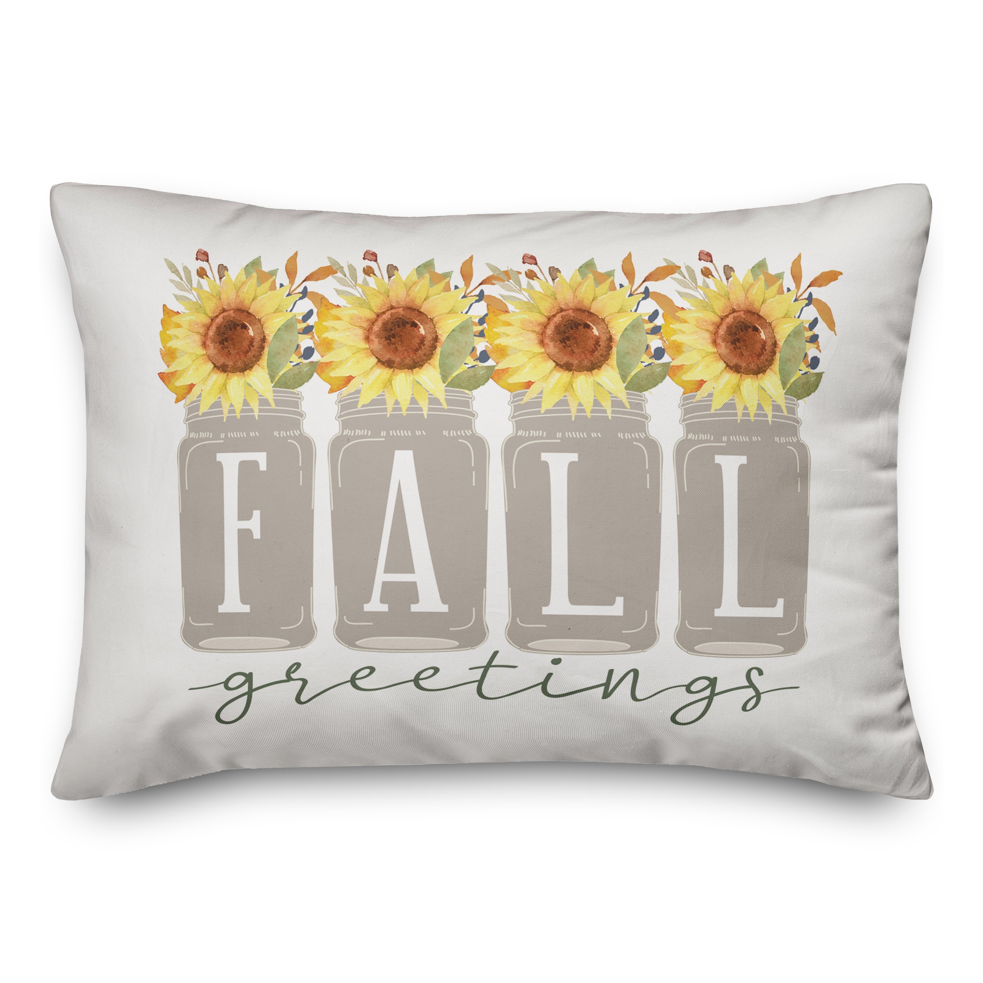 Fall Greetings Sunflowers 14x20 Spun Poly Pillow Cover