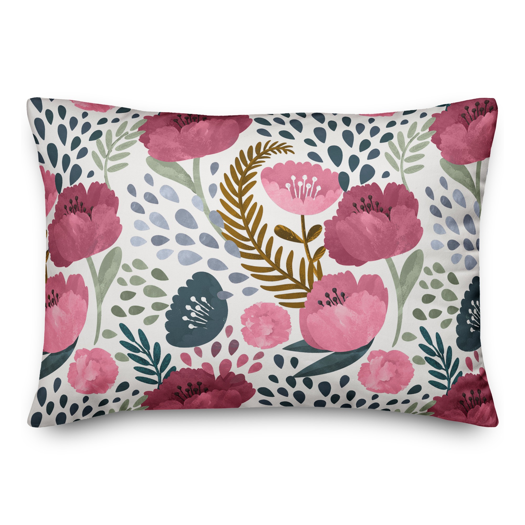 Fall Floral Pattern 14x20 Spun Poly Pillow