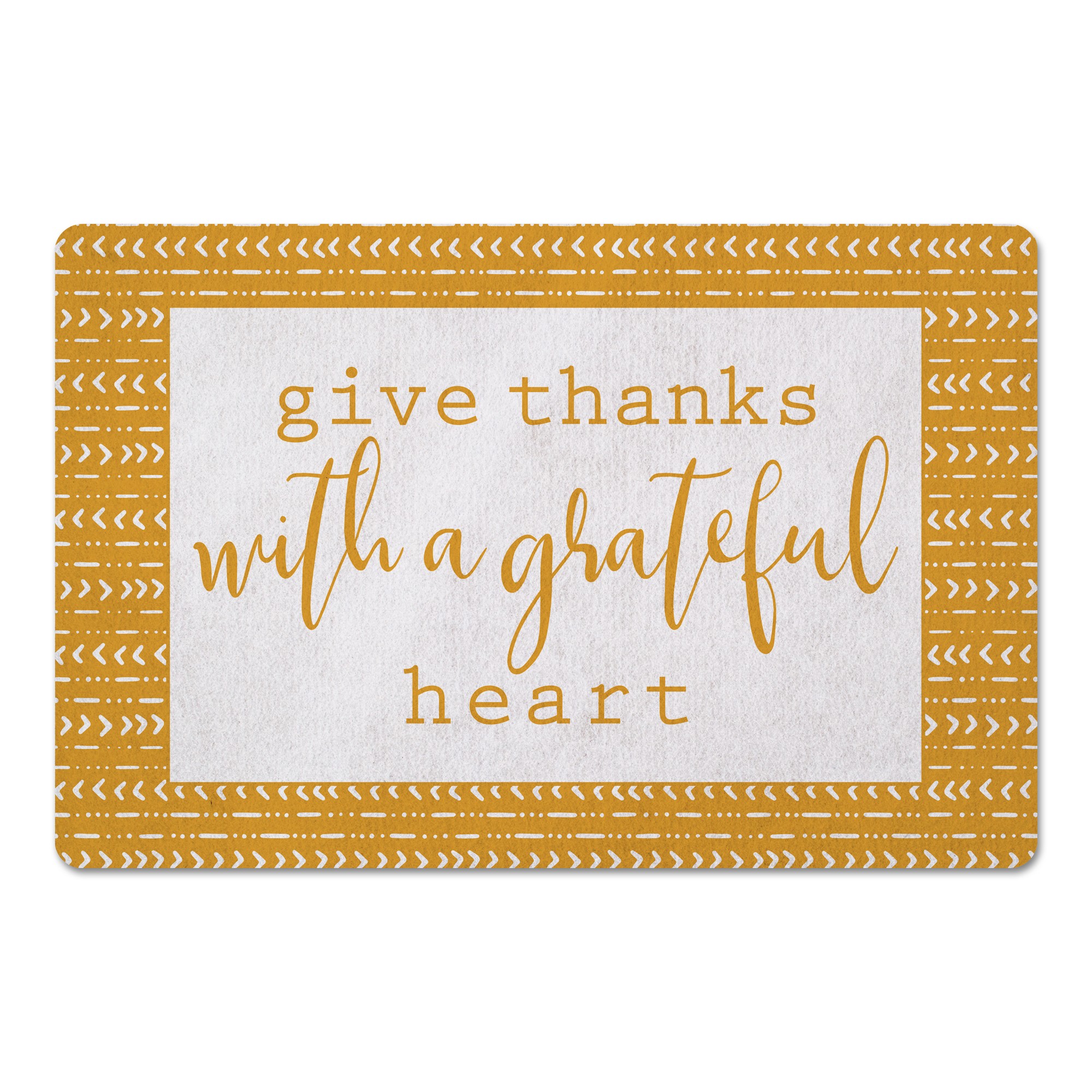 Give thanks with a grateful heart 27x18 Floor Mat