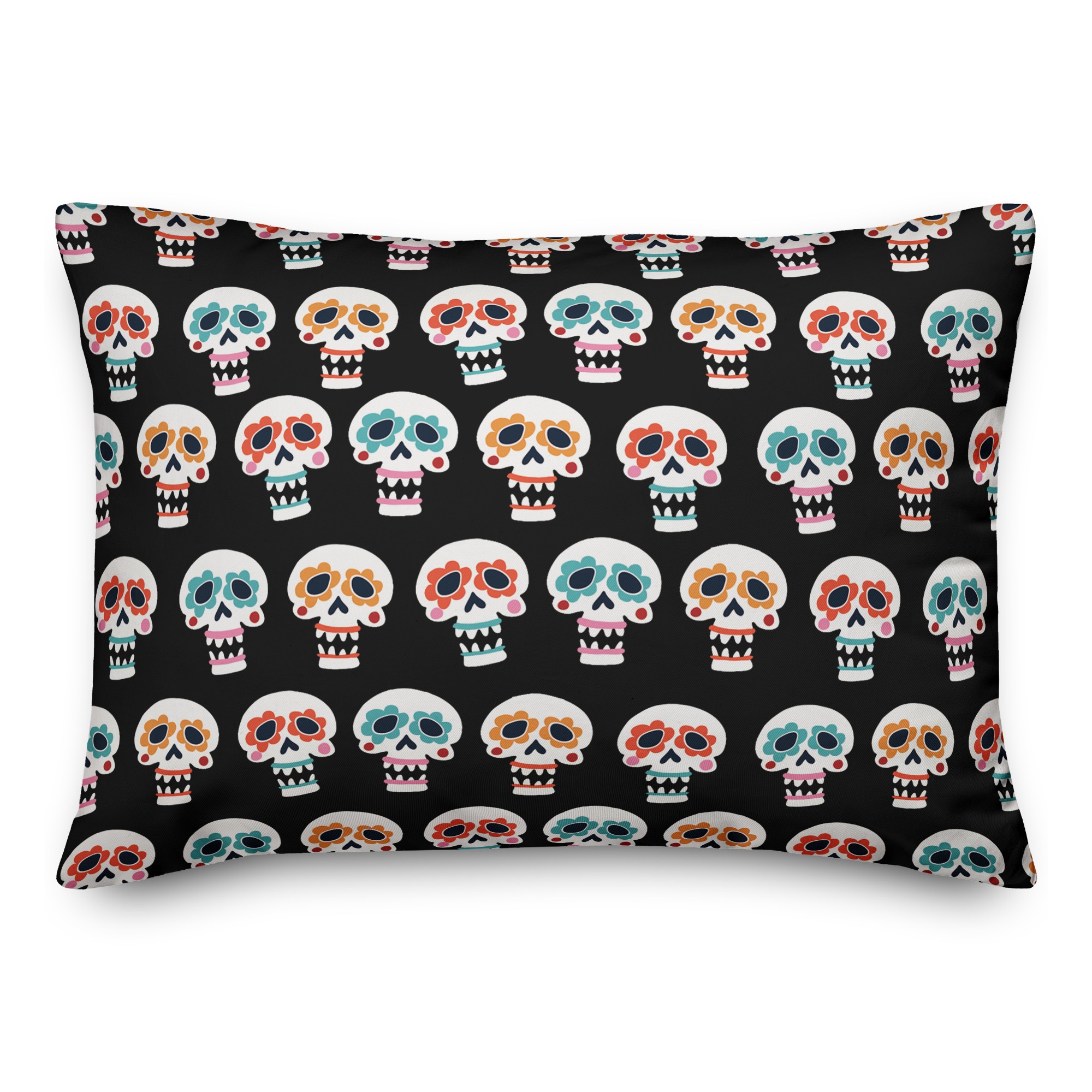 Simple Skull Pattern 14x20 Spun Poly Pillow