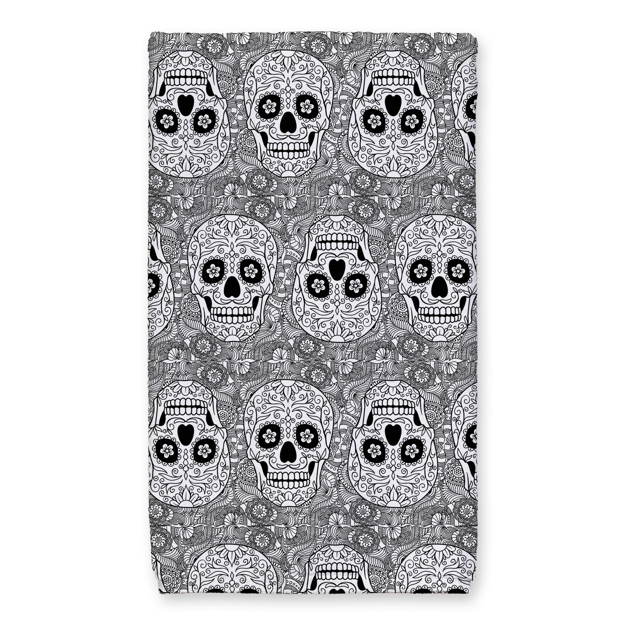 Monochromatic Skull Pattern 16x25 Towel