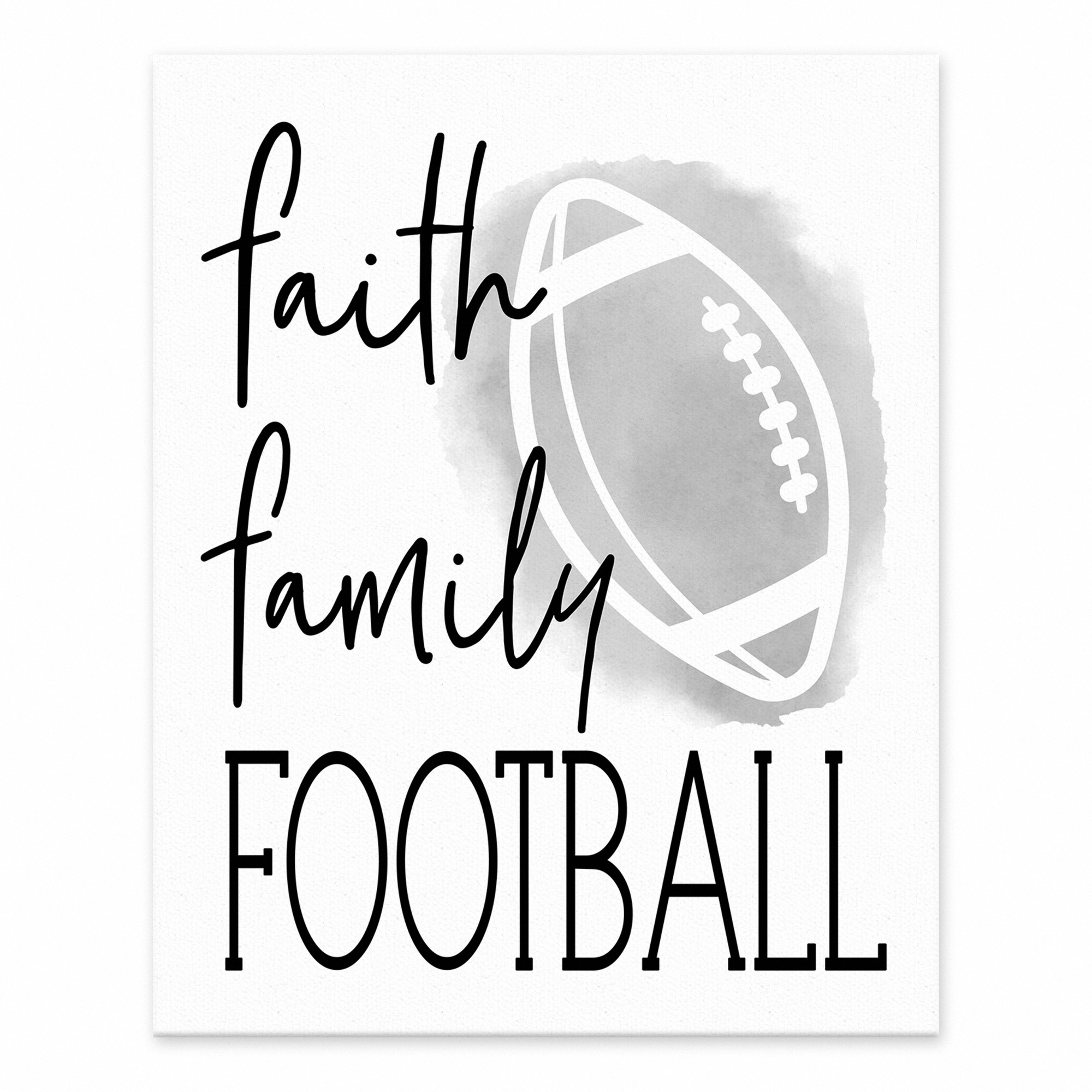 Faith Family Football 8x10 Tabletop Canvas