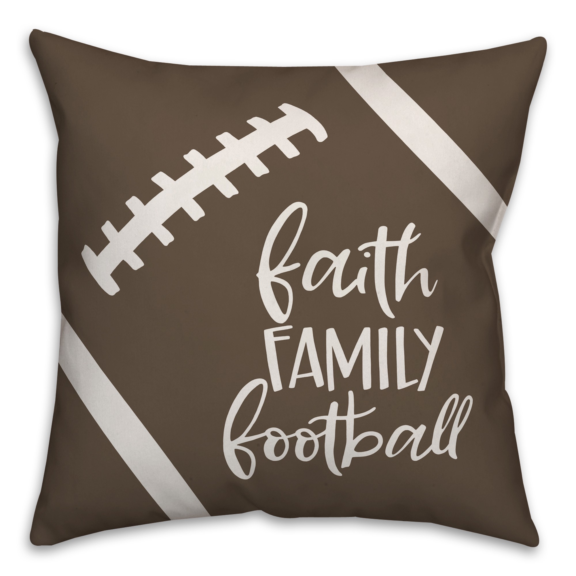Faith Family Football 18x18 Spun Poly Pillow