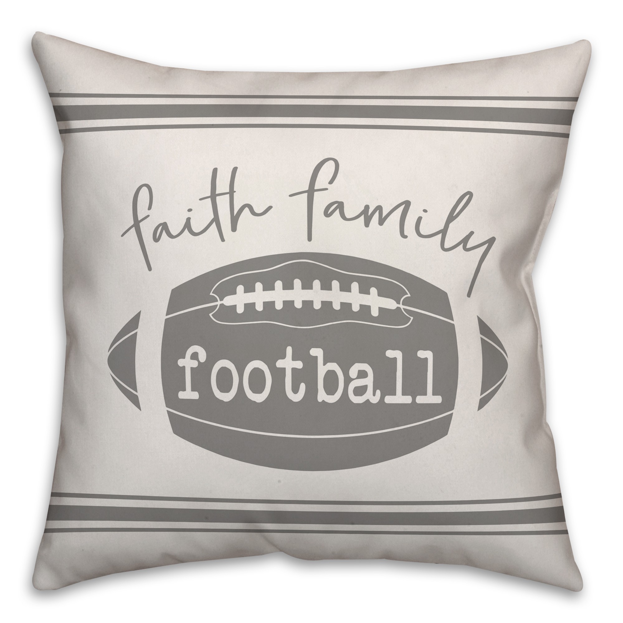 Faith Family Football 18x18 Spun Poly Pillow