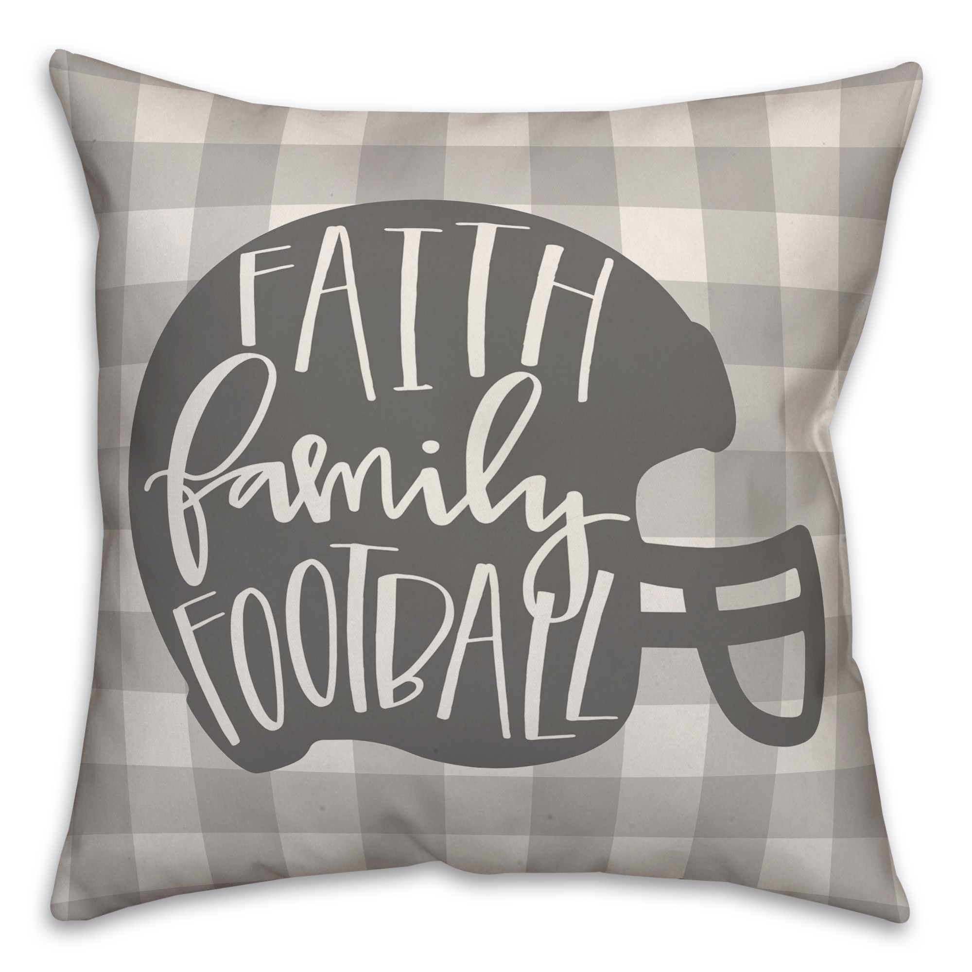Faith Family Football 18x18 Spun Poly Pillow
