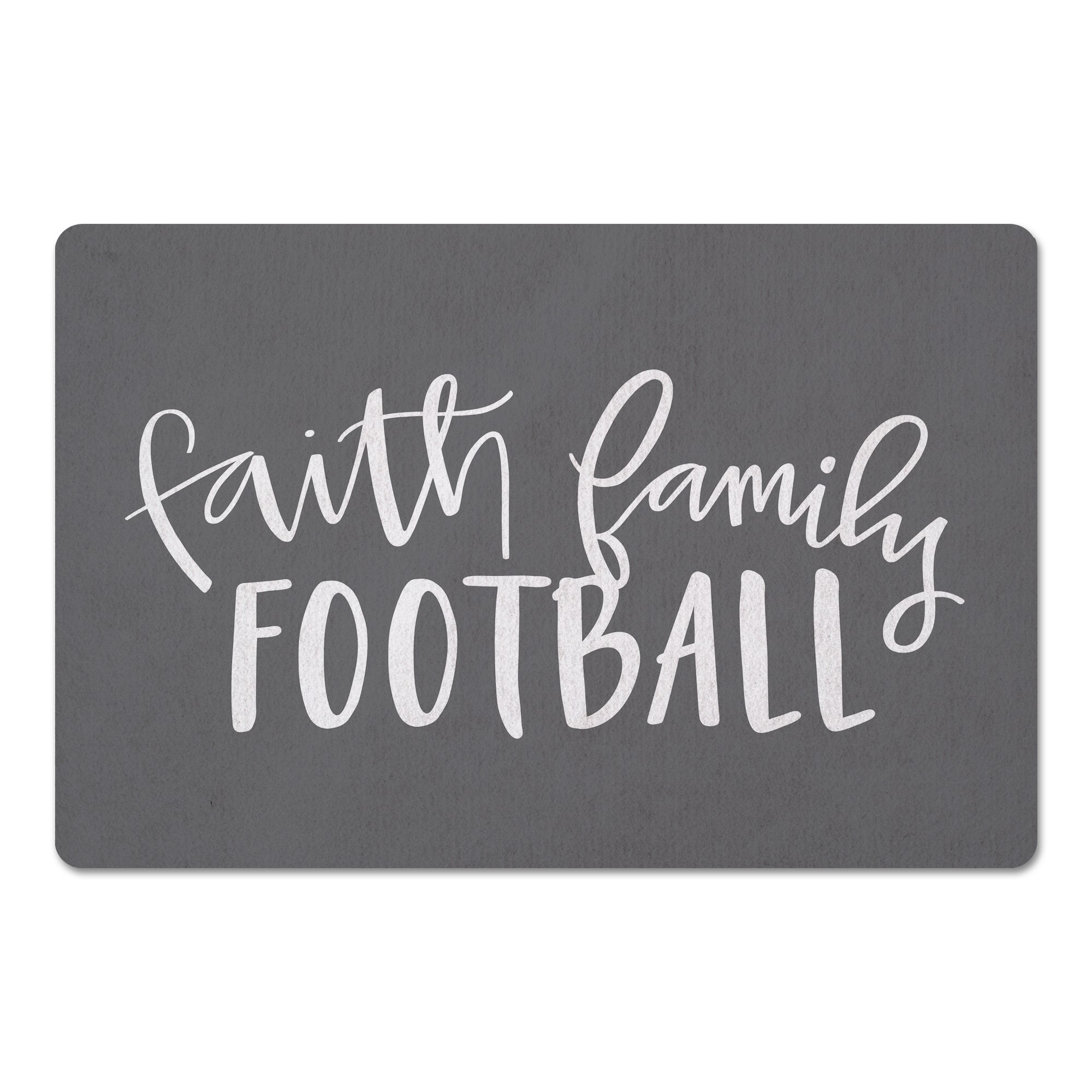 Gray Faith Family Football 27x18 Floor Mat