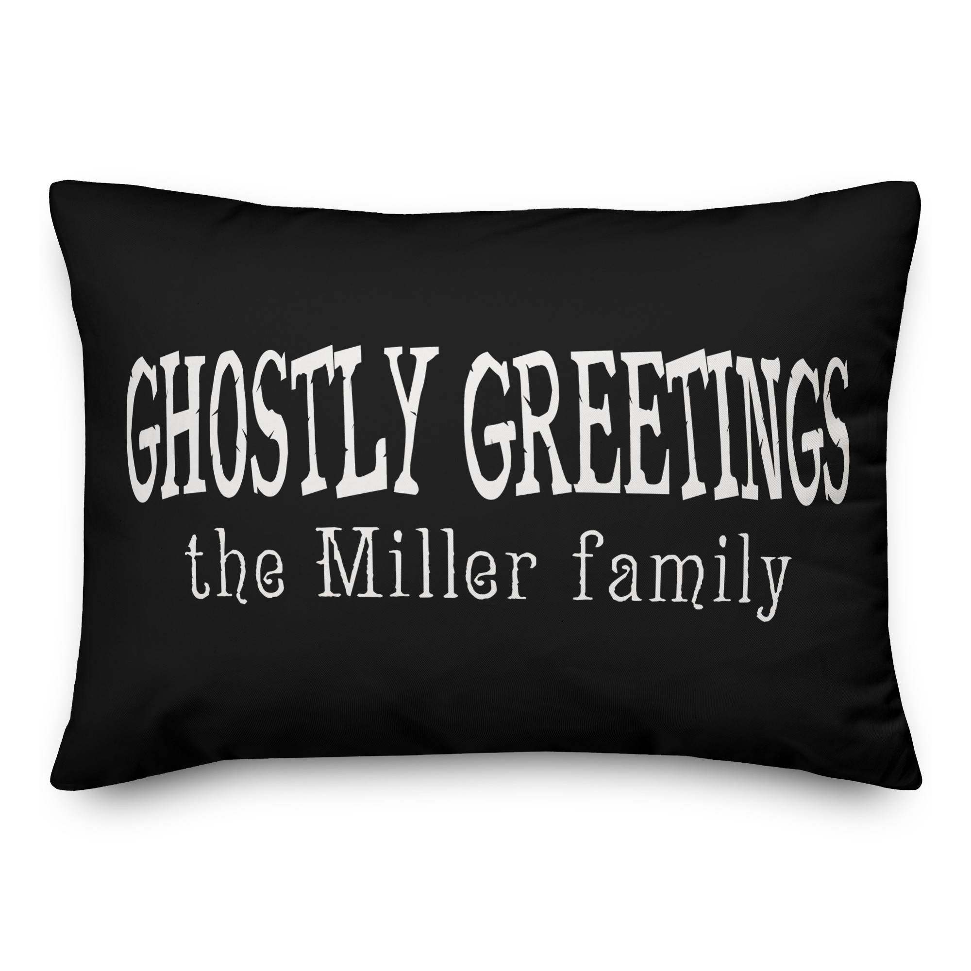 Personalized Ghostly Greetings 14x20 Personalized Spun Poly Pillow Cover