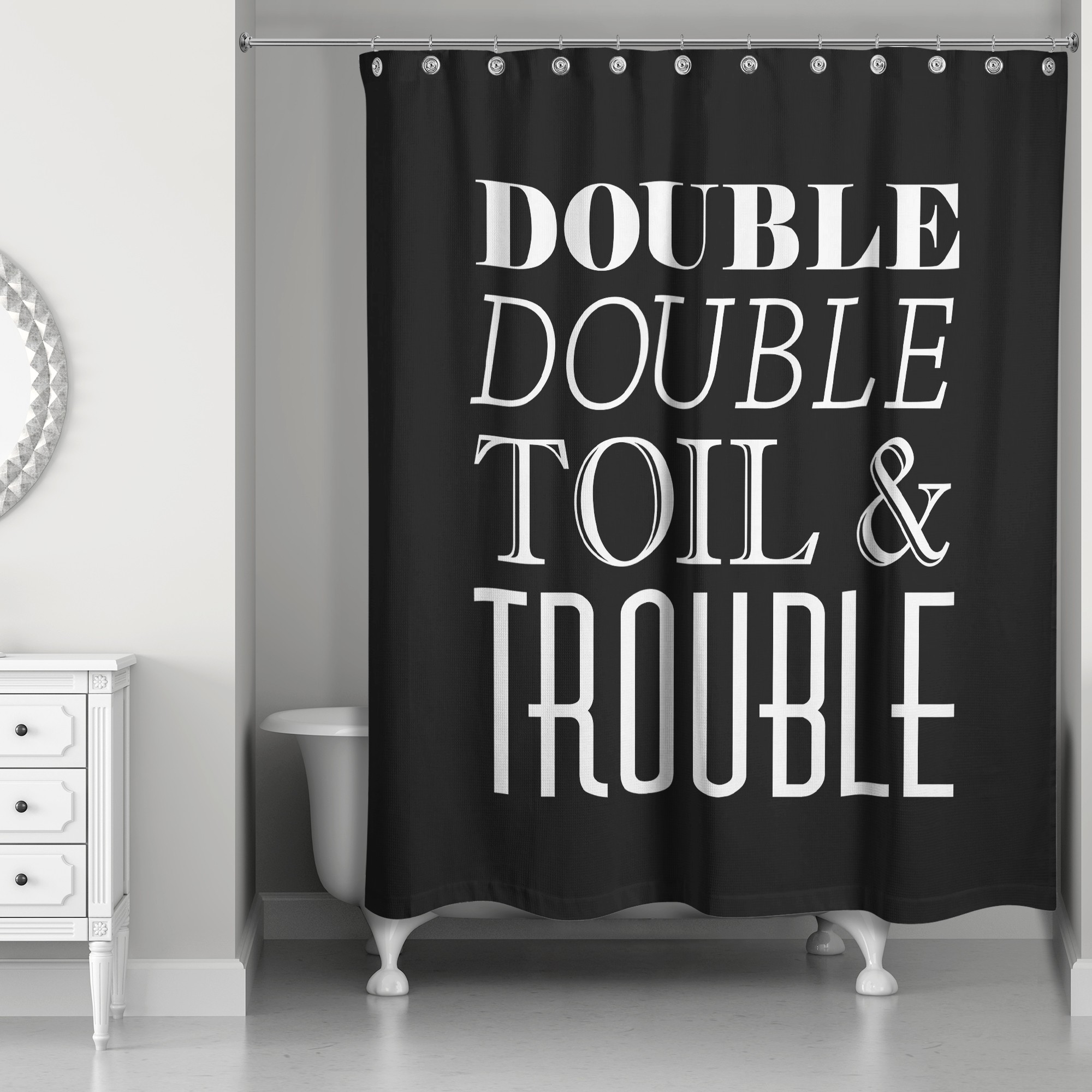 Double Double Toil & Trouble 71x74 Shower Curtain