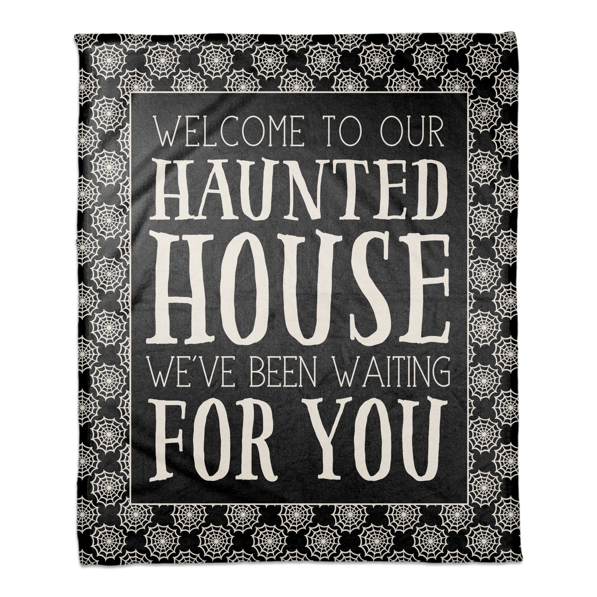 Welcome to our Haunted House 50x60 Coral Fleece Blanket