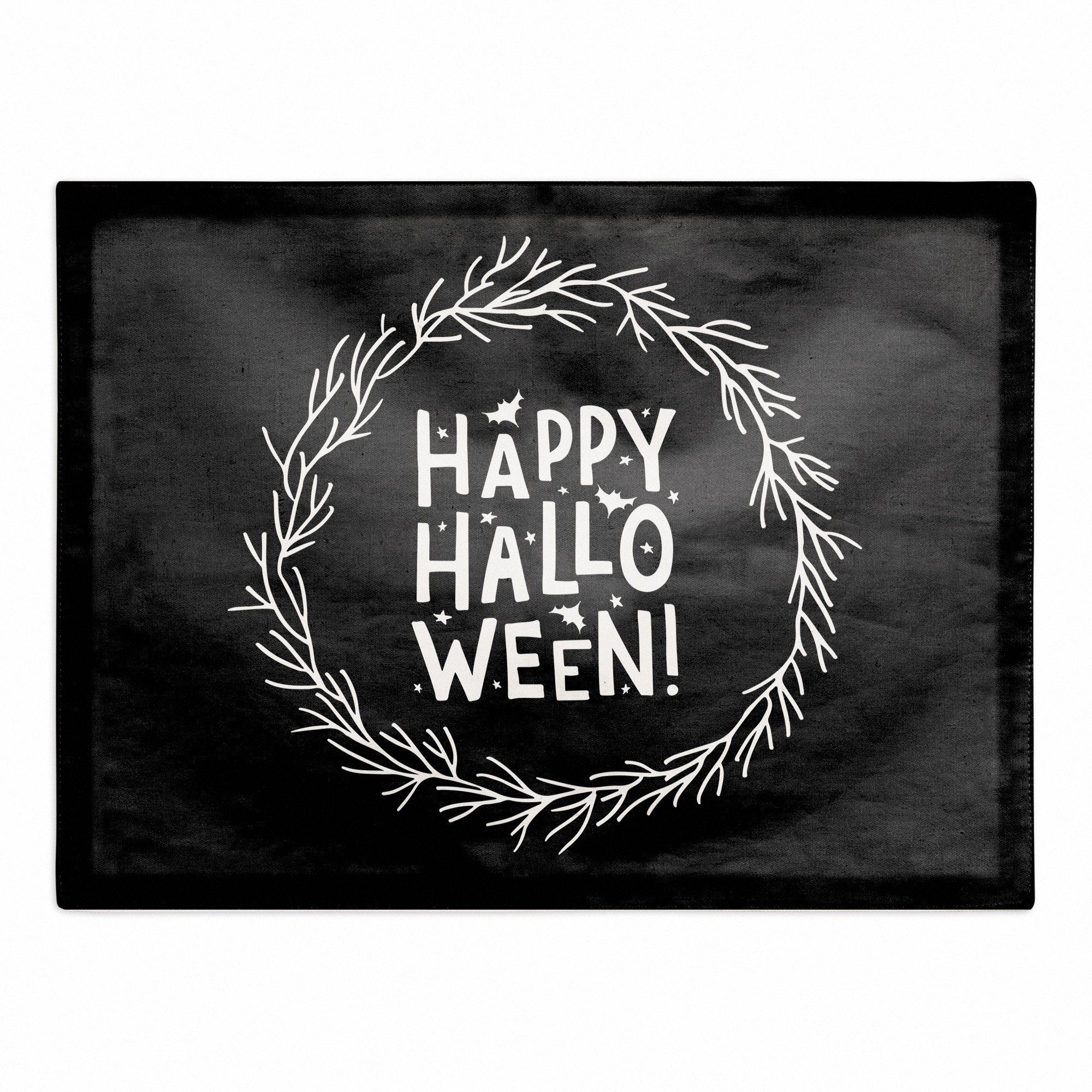 Happy Halloween Wreath 18x14 Poly Twill Placemat