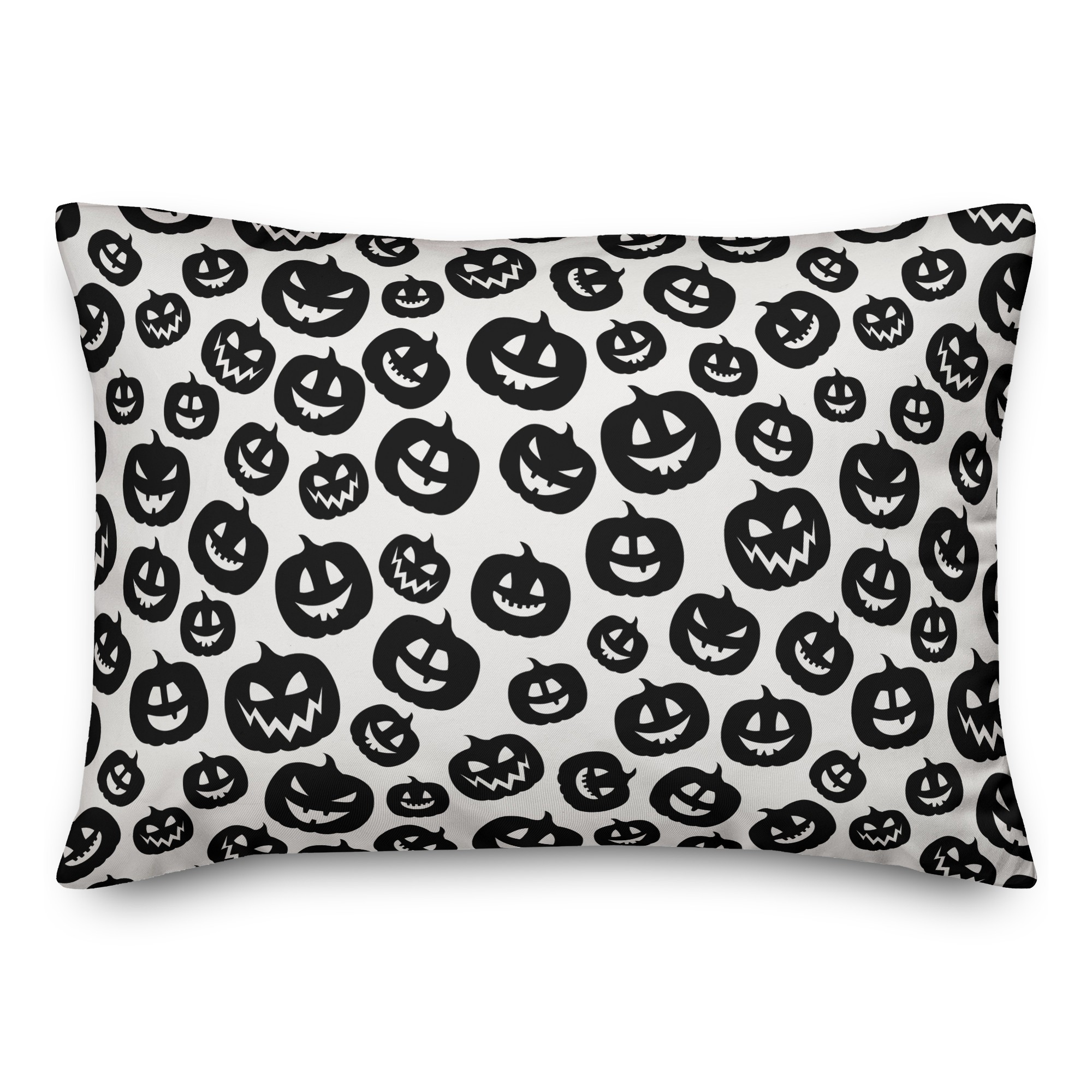 Pumpkin Black and White Pattern 14x20 Spun Poly Pillow Cover