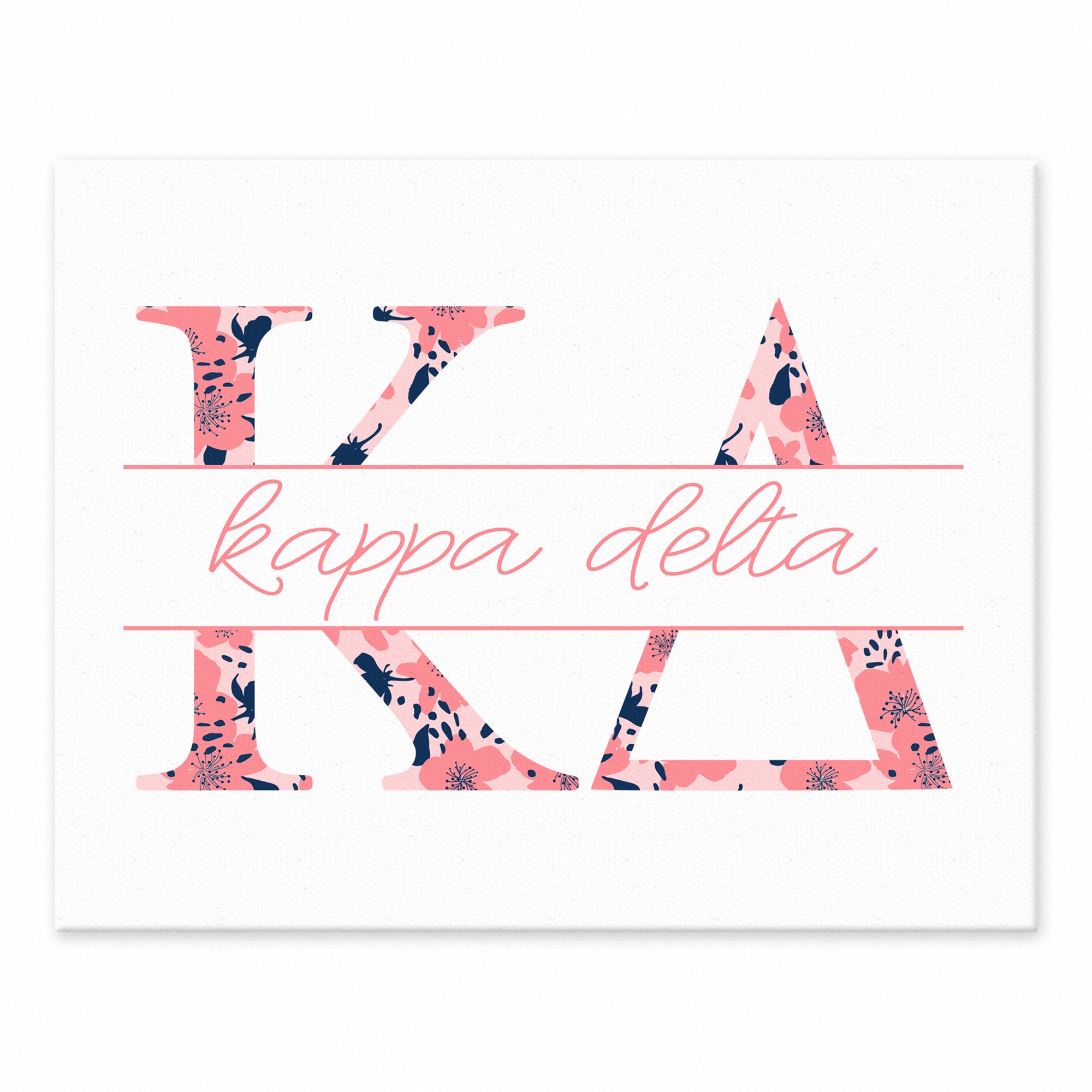 Floral Greek Letters - Kappa Delta 11x14 Tabletop Canvas