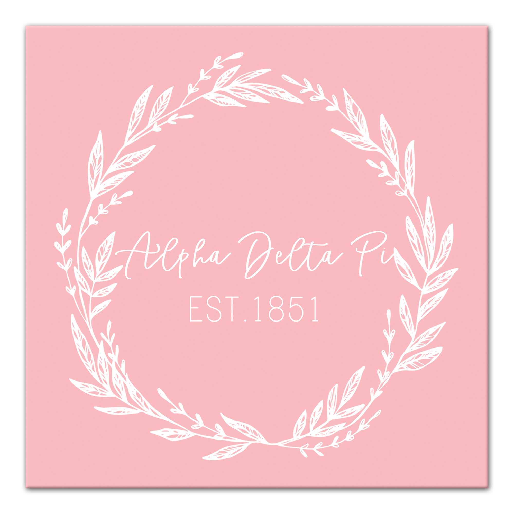 Alpha Delta Pi Blush Wreath 12x12 Canvas Wall Art