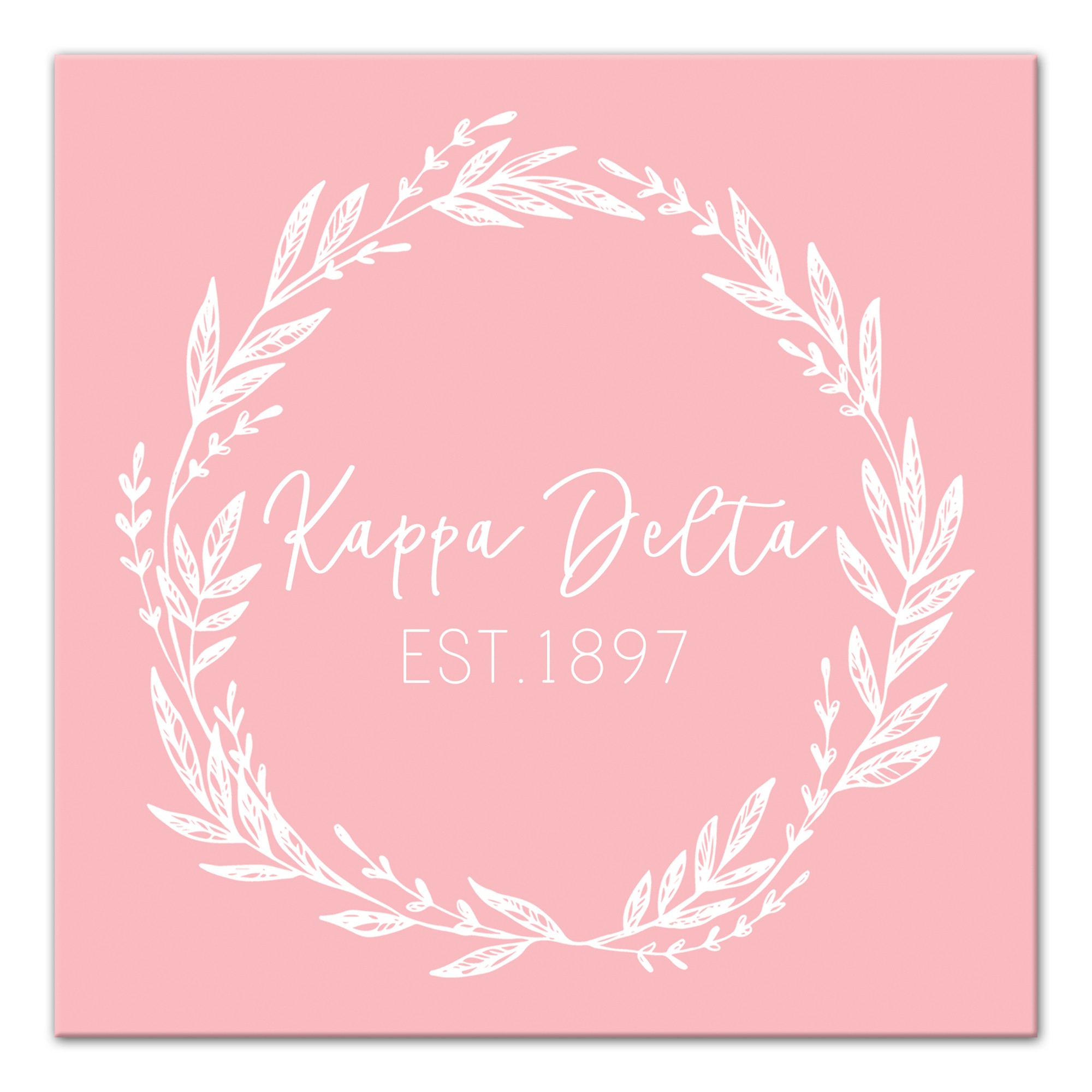 Kappa Delta Blush Wreath 12x12 Canvas Wall Art