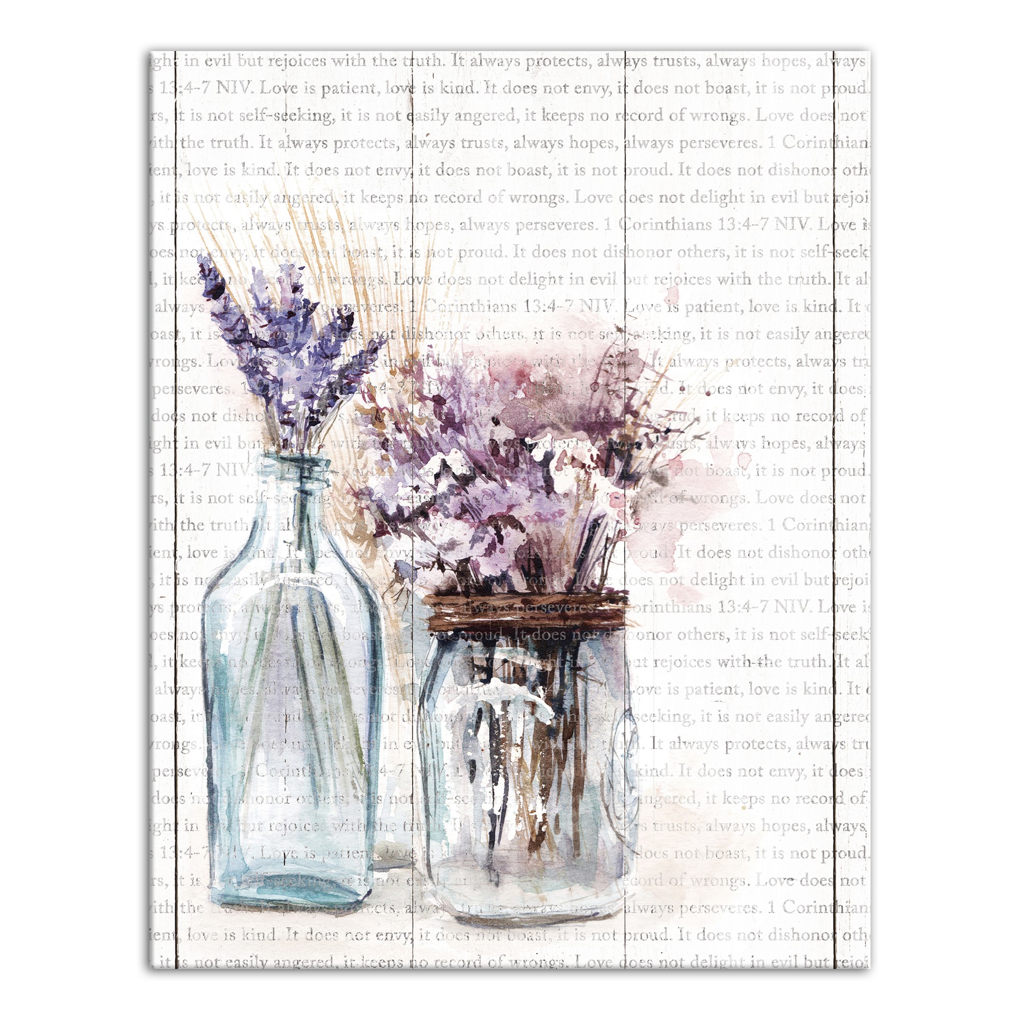 Lavendar Mason Jars  11x14 Canvas Wall Art