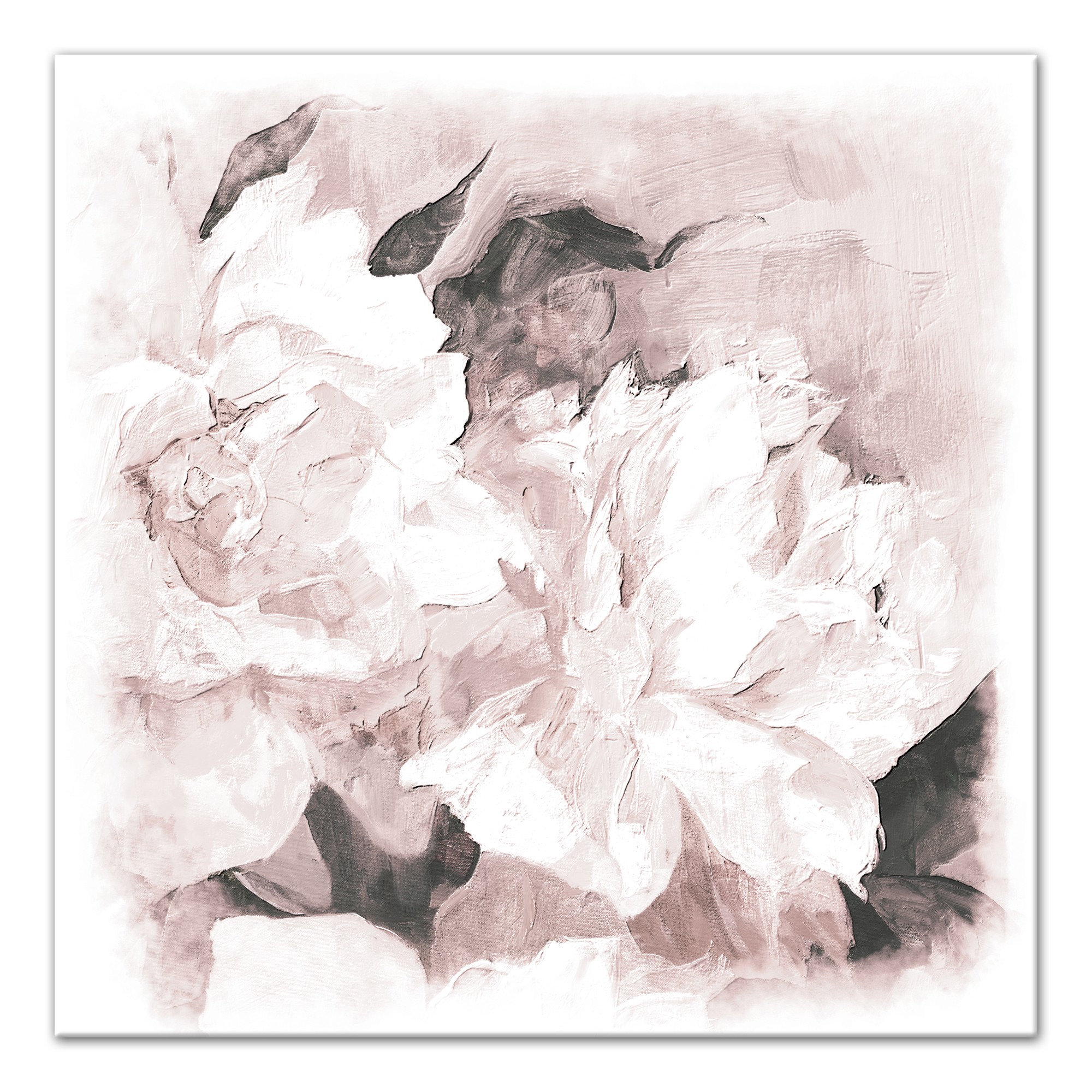 Abstract Blush Flowers 30x30 Canvas Wall Art