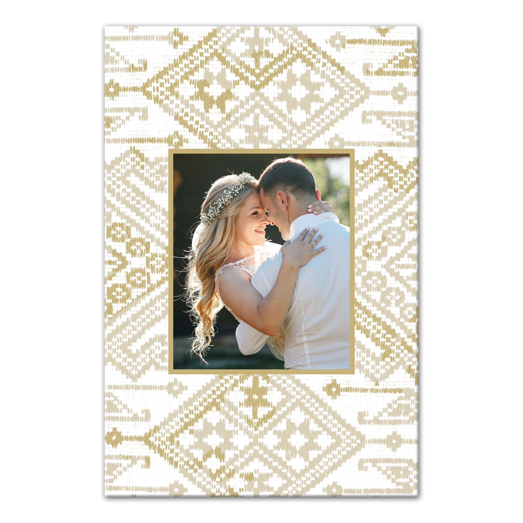 Gold Persian Rug Pattern 16x24 Personalized Canvas Wall Art