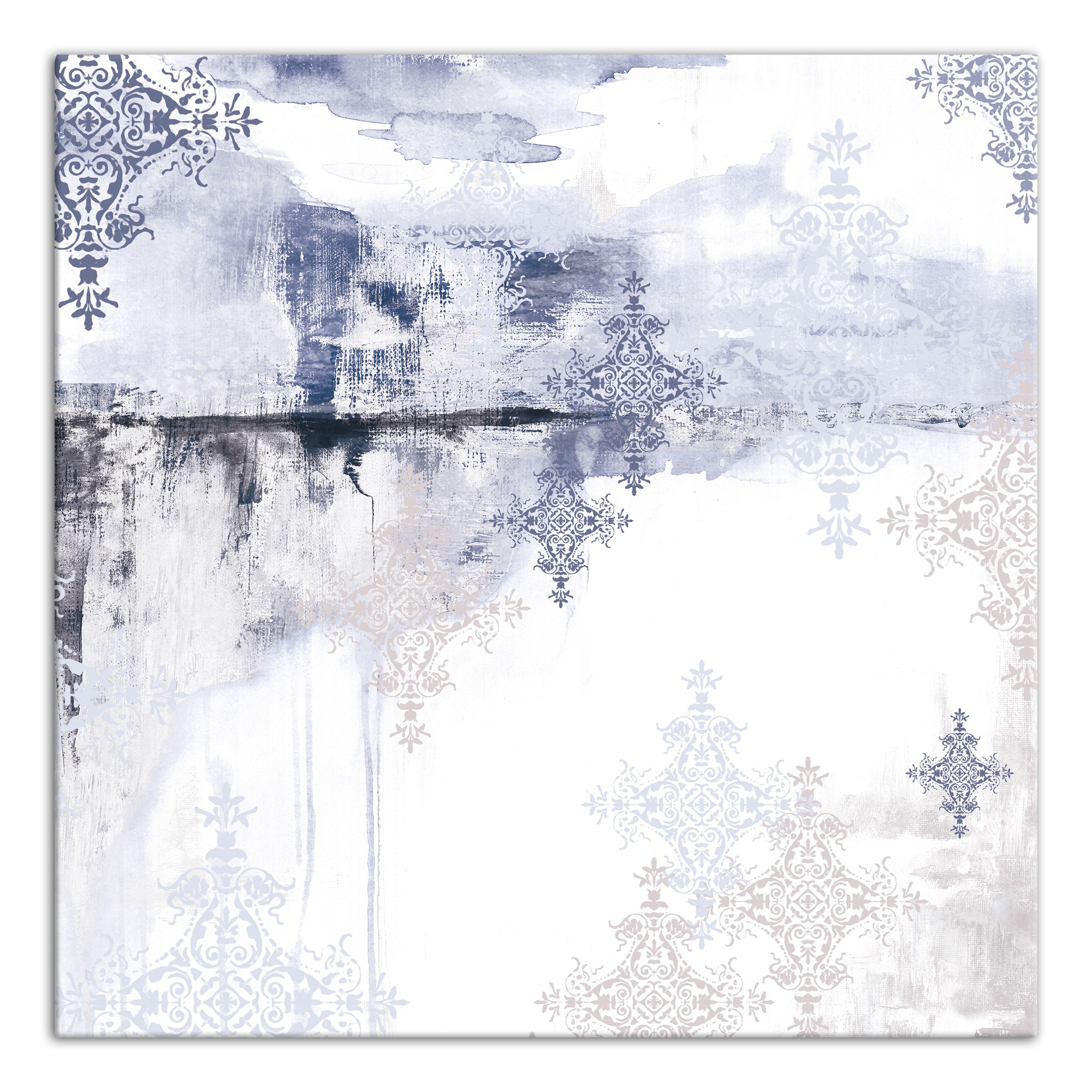Damask Painty Abstract 20x20 Canvas Wall Art