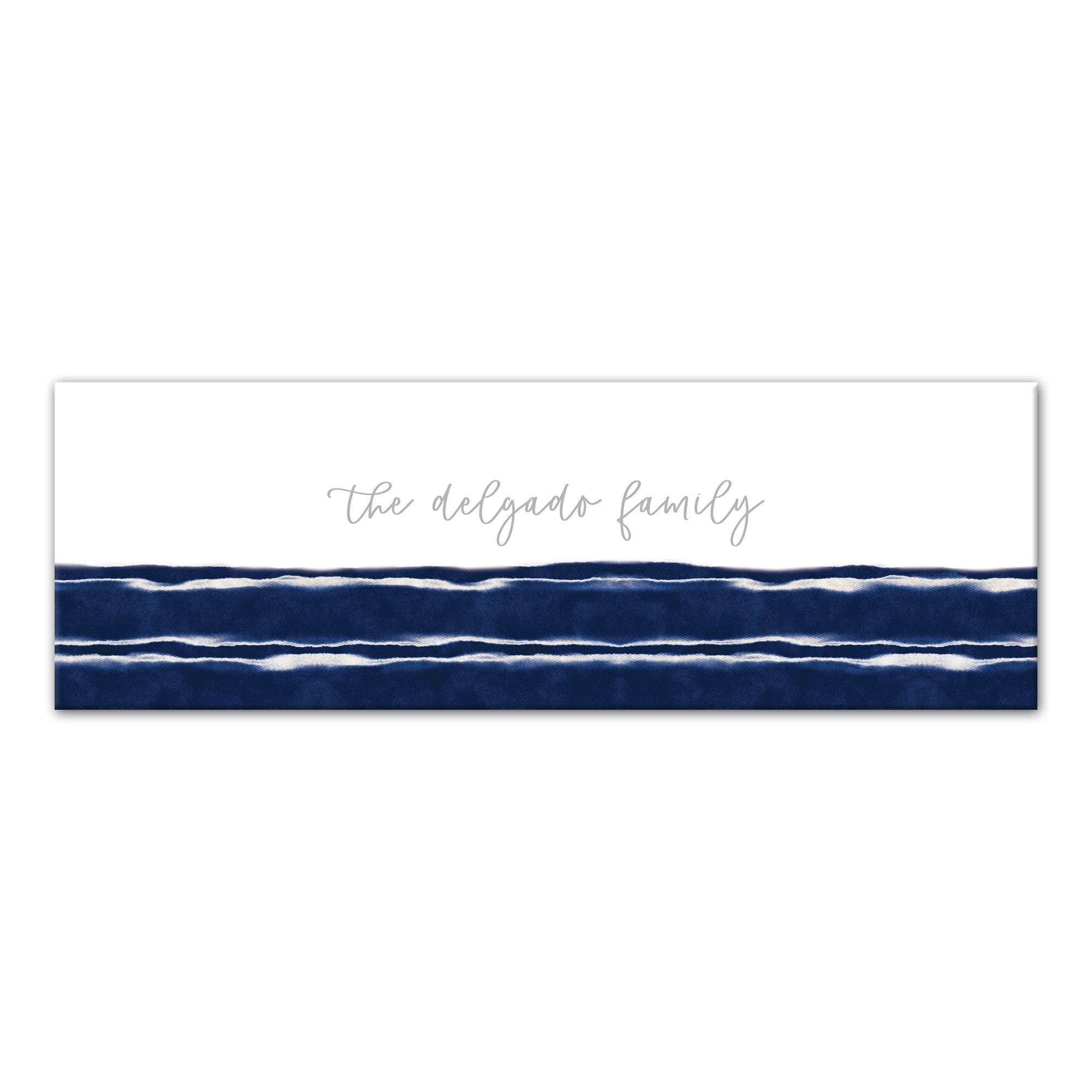 Indigo Abstract Stripes 12x36 Personalized Canvas Wall Art