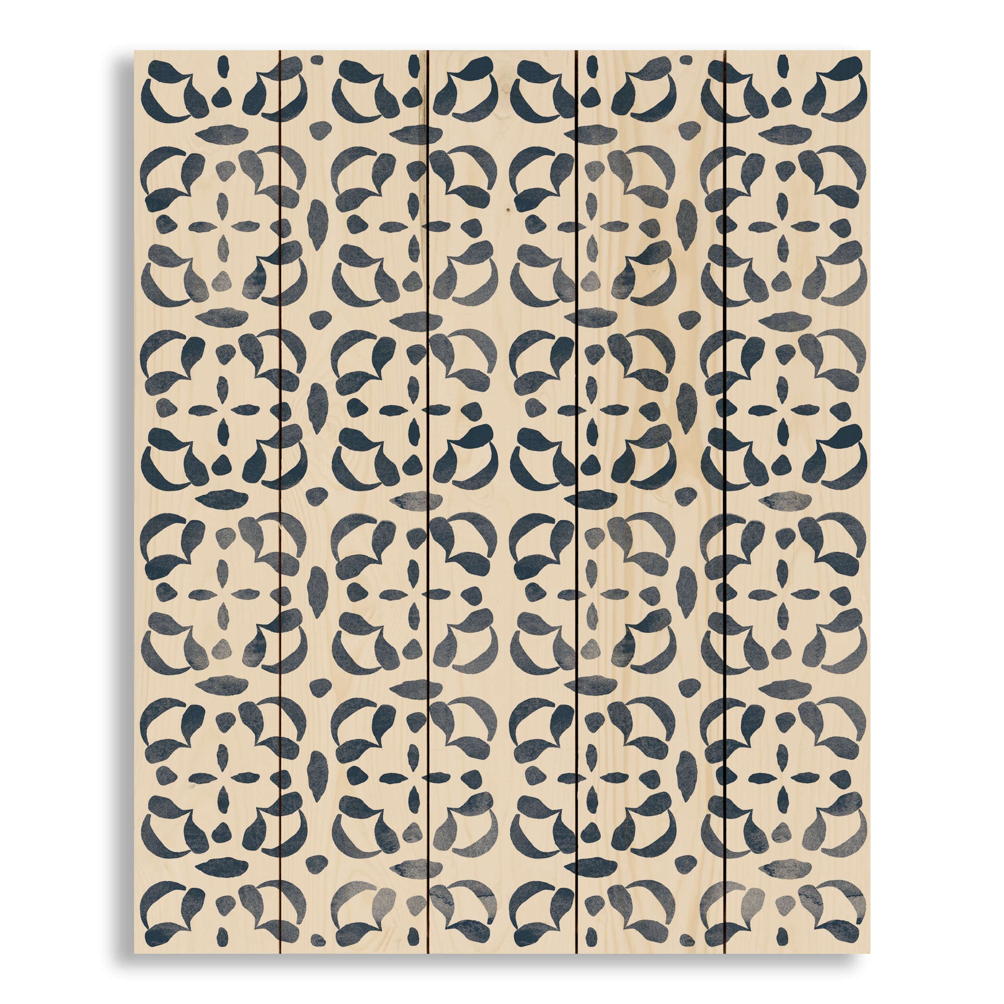 Navy Interlocking Pattern 18x22 Pallet Wood Art