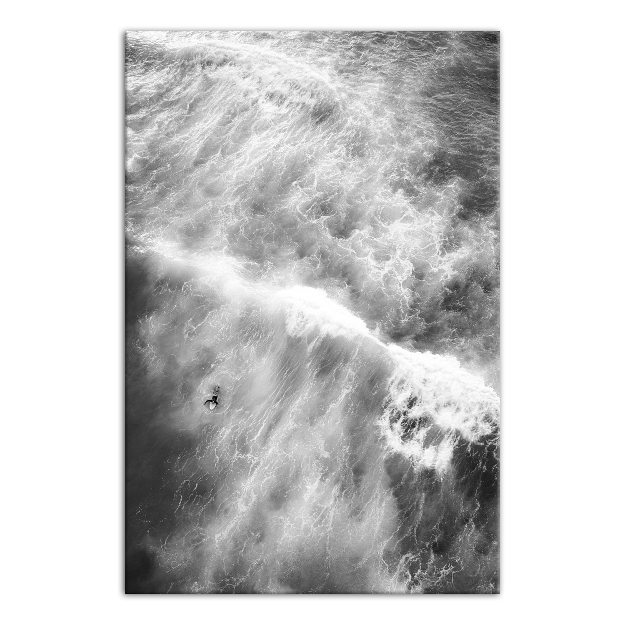 Gray Surf Aerial 12x18 Canvas Wall Art