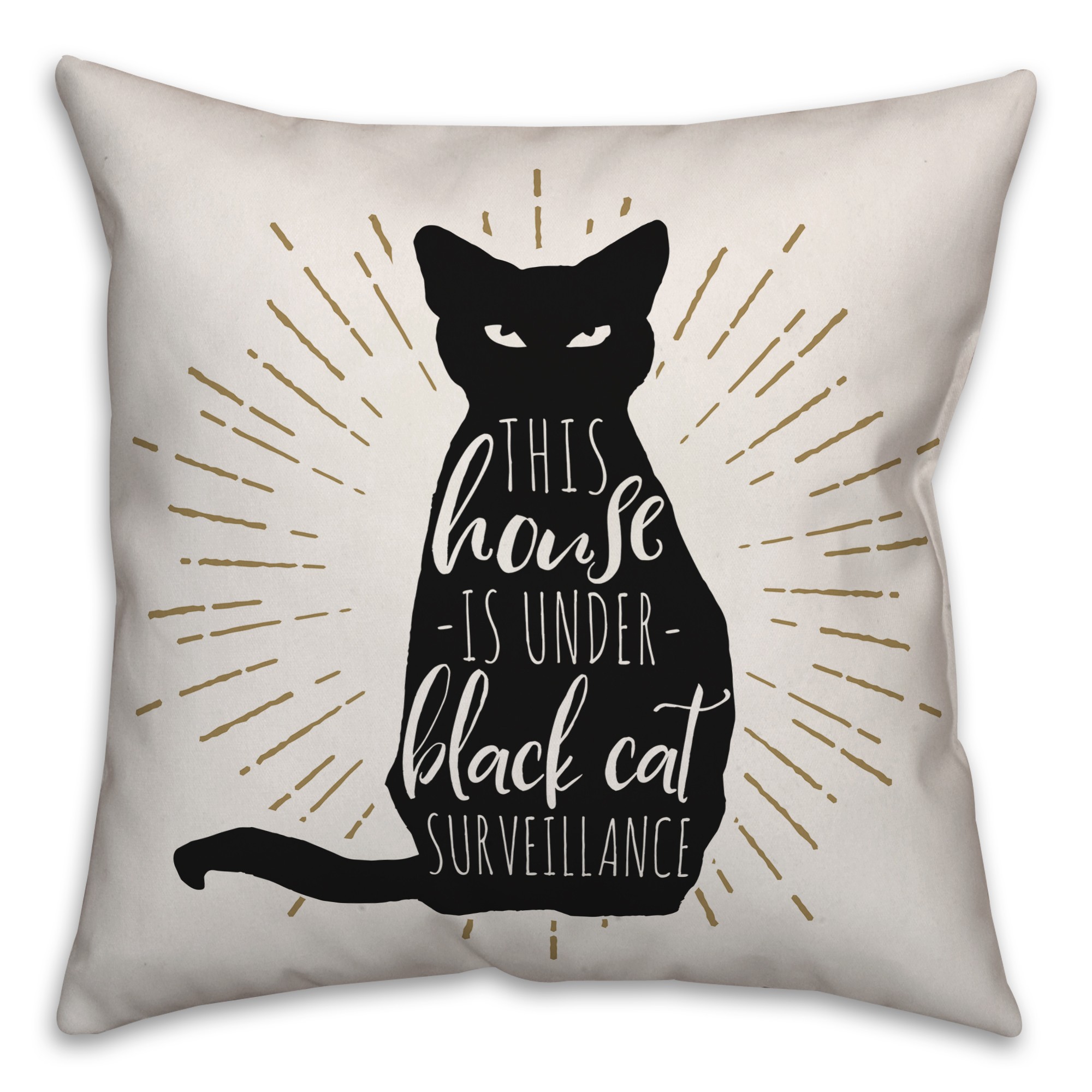 Black Cat House Pillow