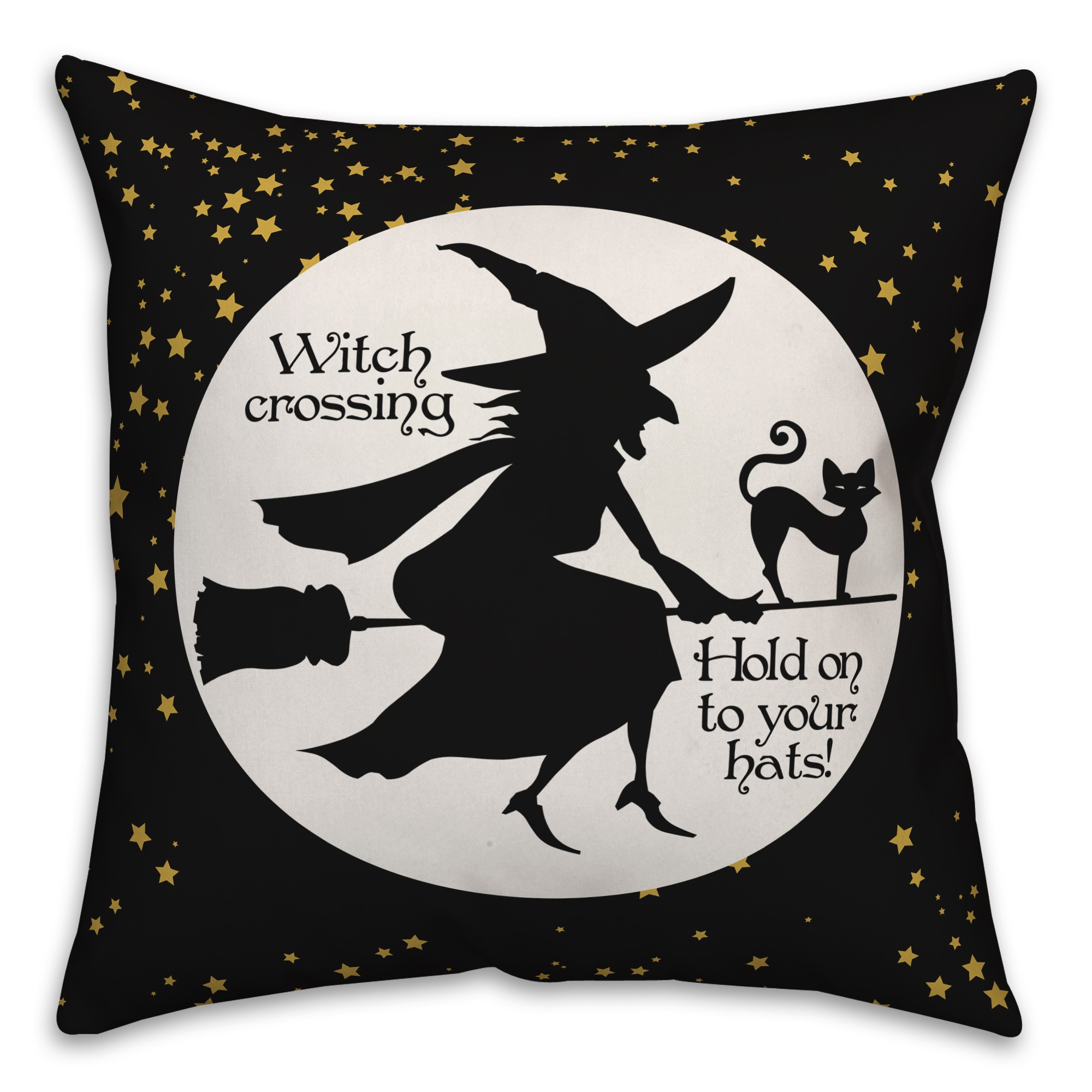 Witch on Broom Pillow