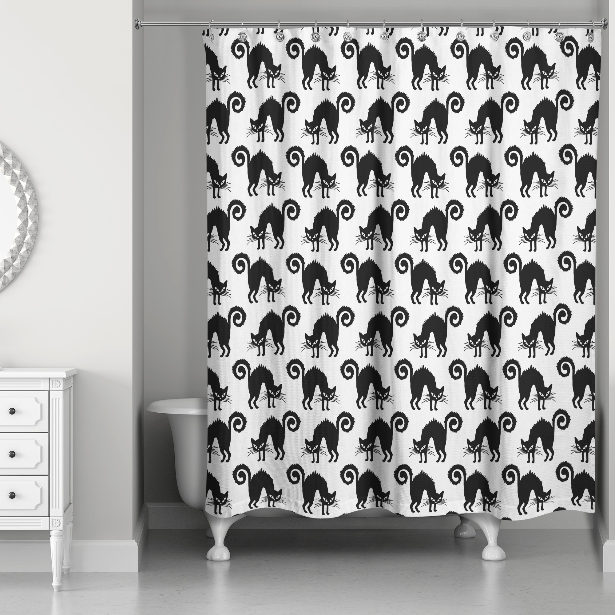 Scardey Cat 71x74 Shower Curtain