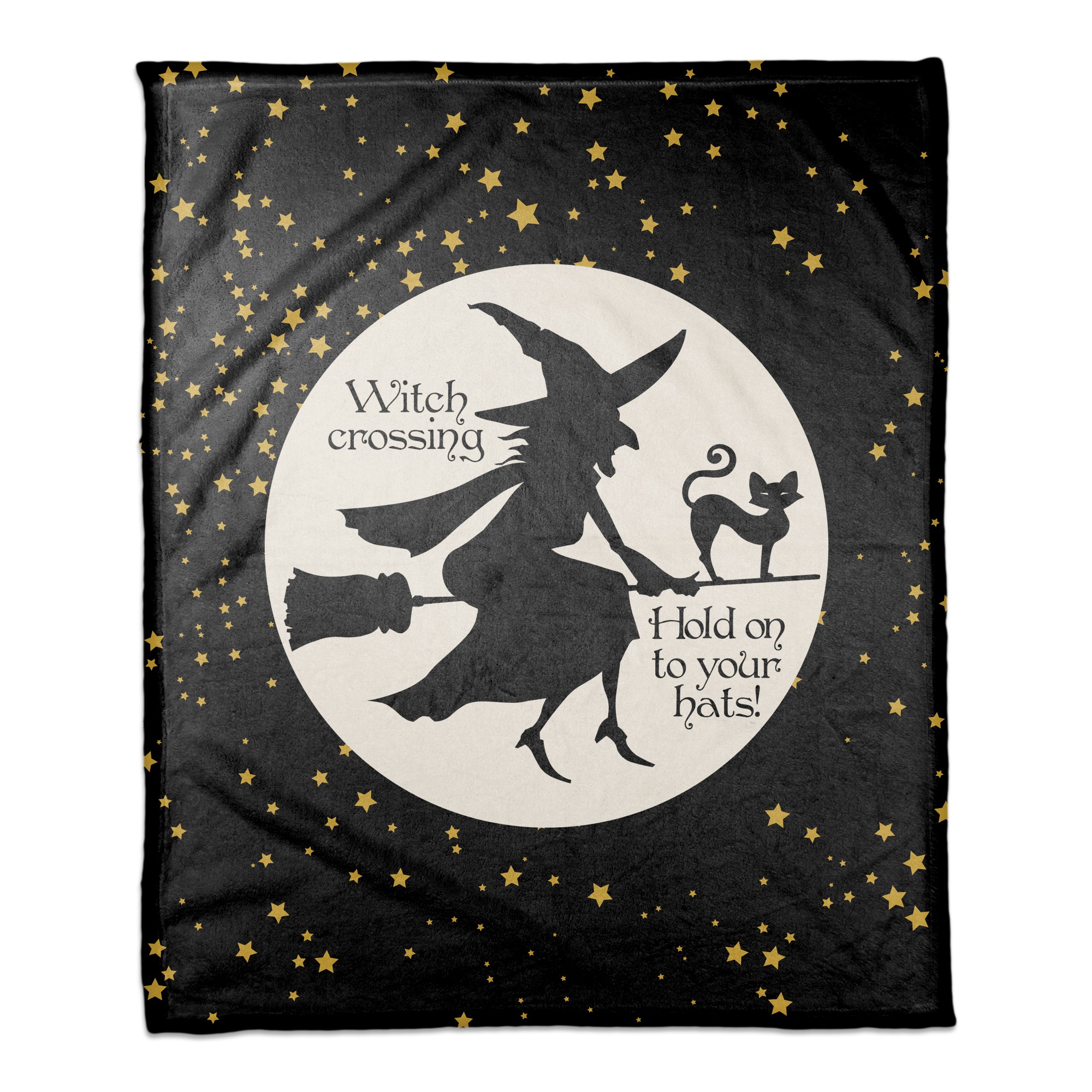 Witch on Broom 50x60 Coral Fleece Blanket