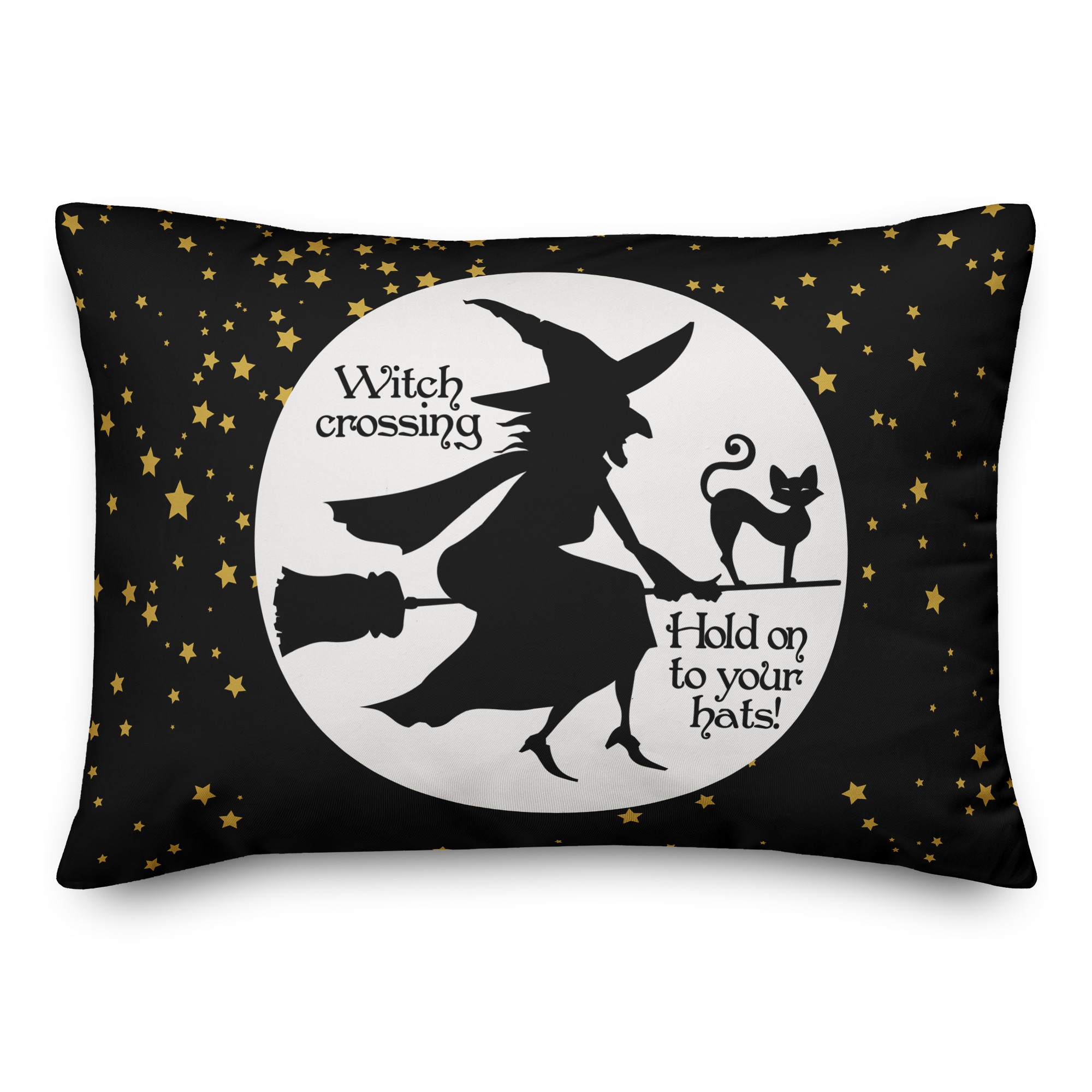 Witch on Broom Pillow