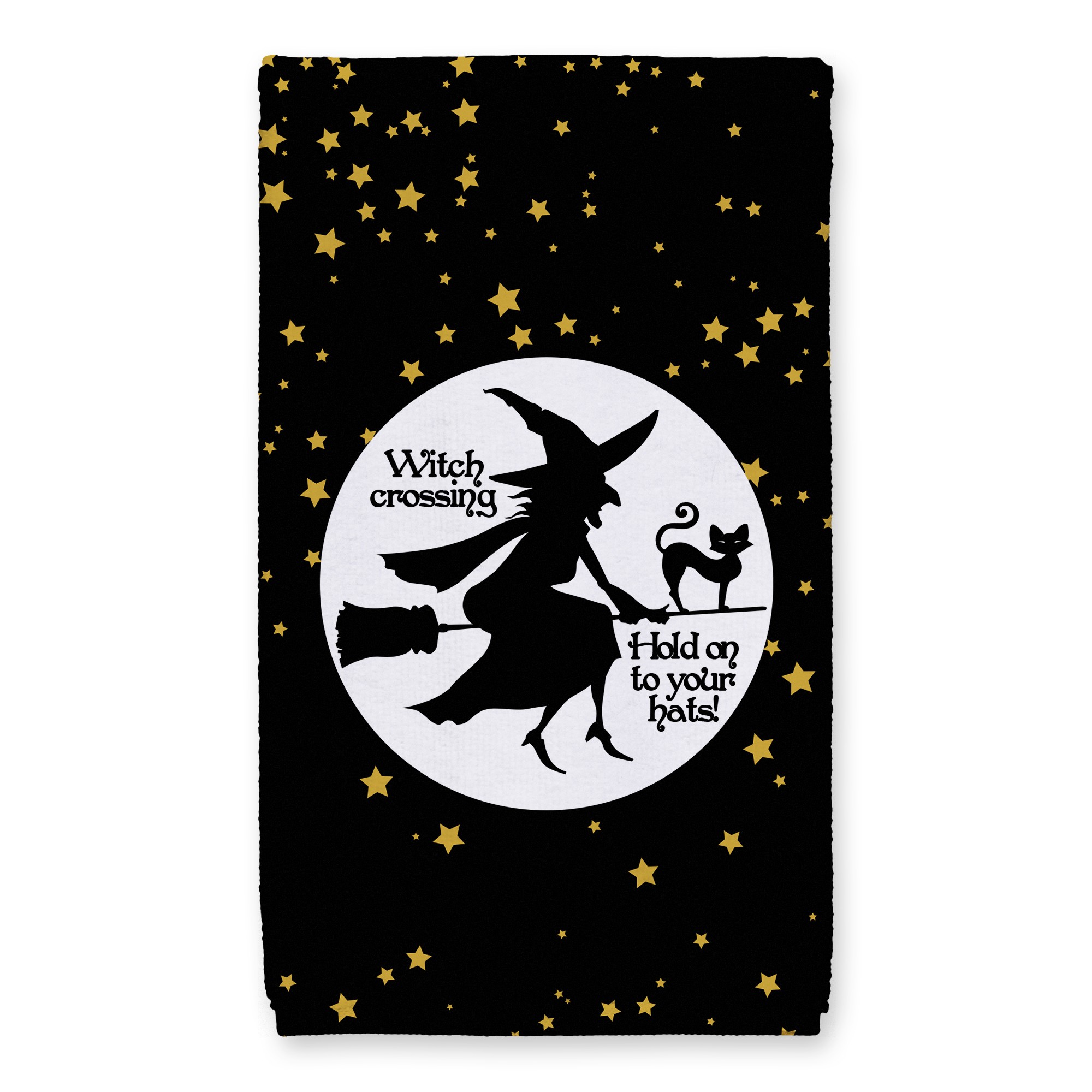 Witch on broom 16x25 Towel